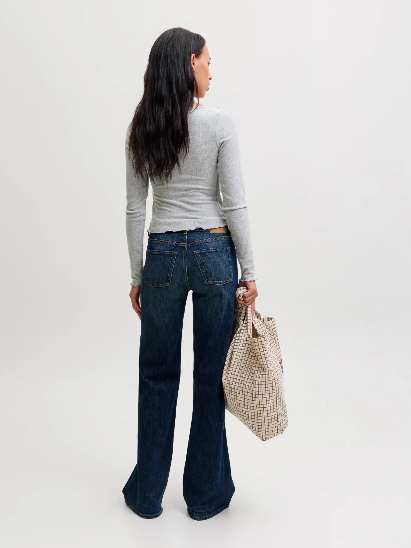 JXUMA RIB BOW TOP - LIGHT GREY MELANGE