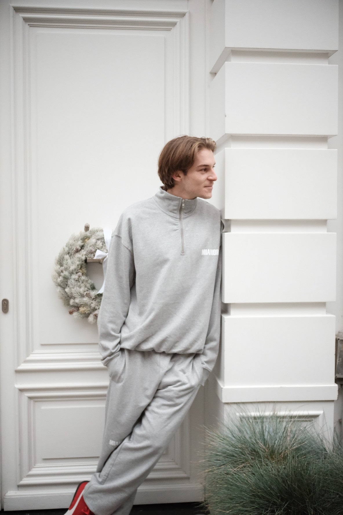 Miamor sweater met halve rits - gemêleerd grijs