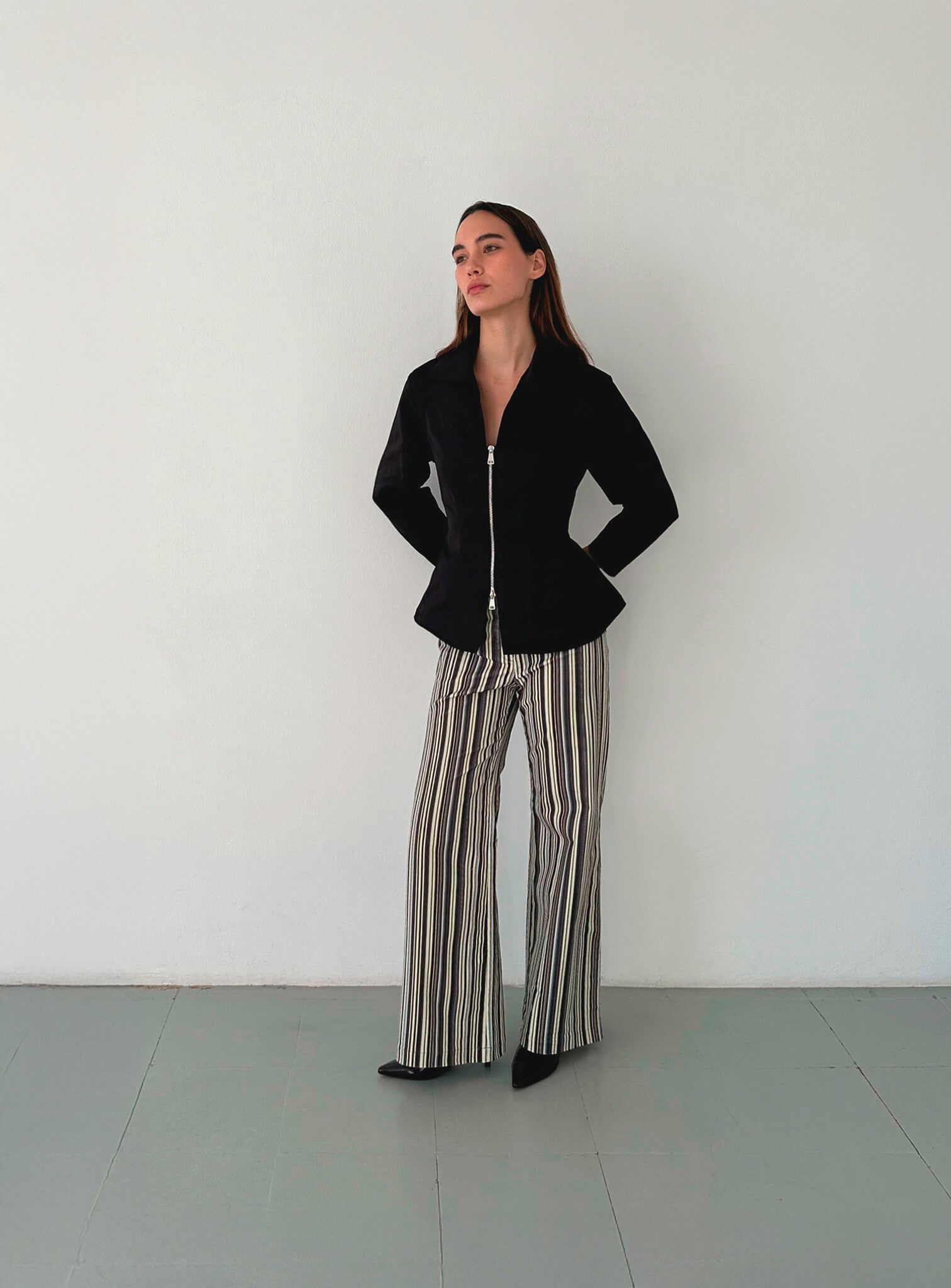 Holly corduroy broek - Grijze strepen