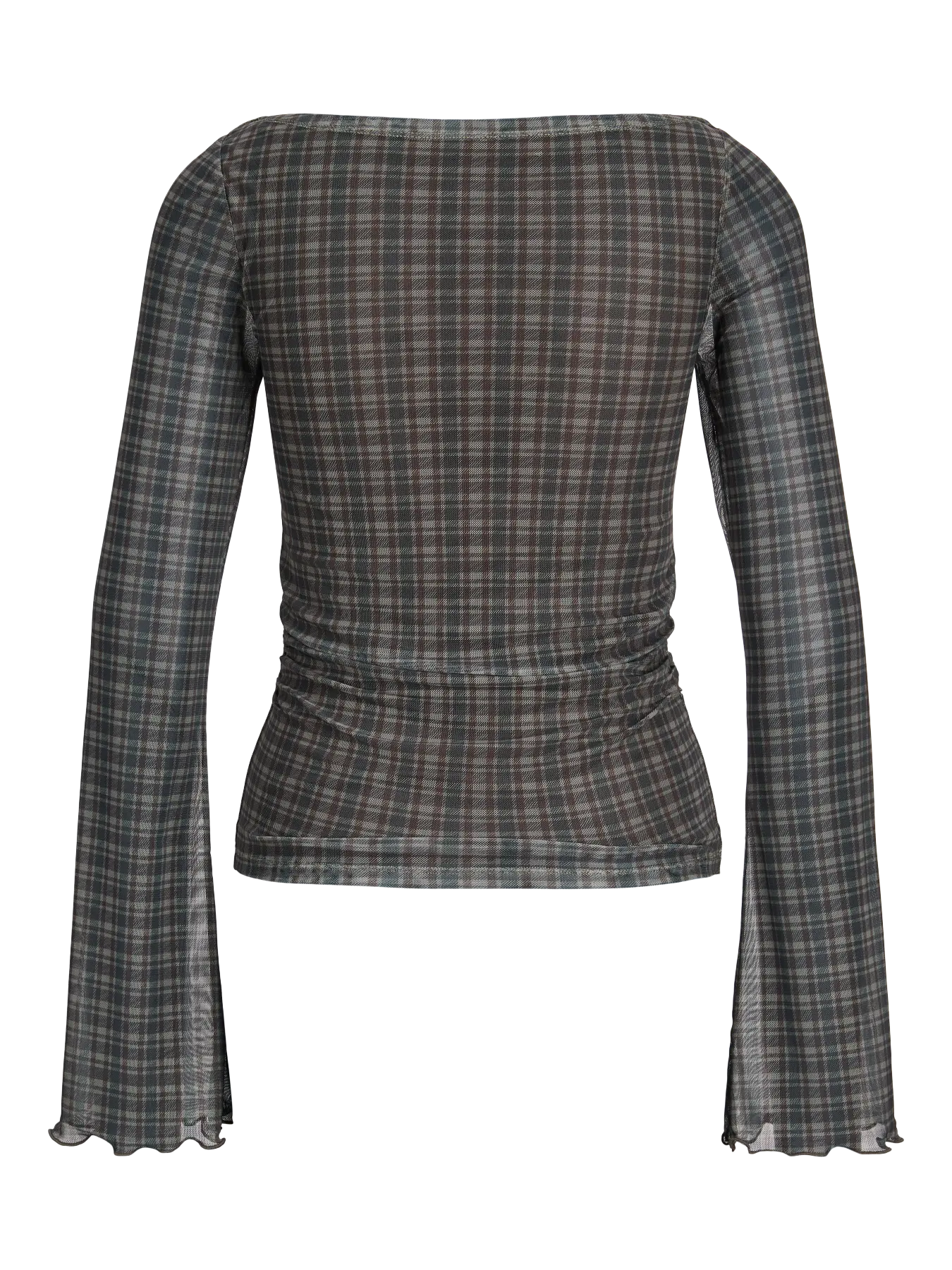 JXMINNA MESH LS TOP - PETRIFIED OAK CHECKS