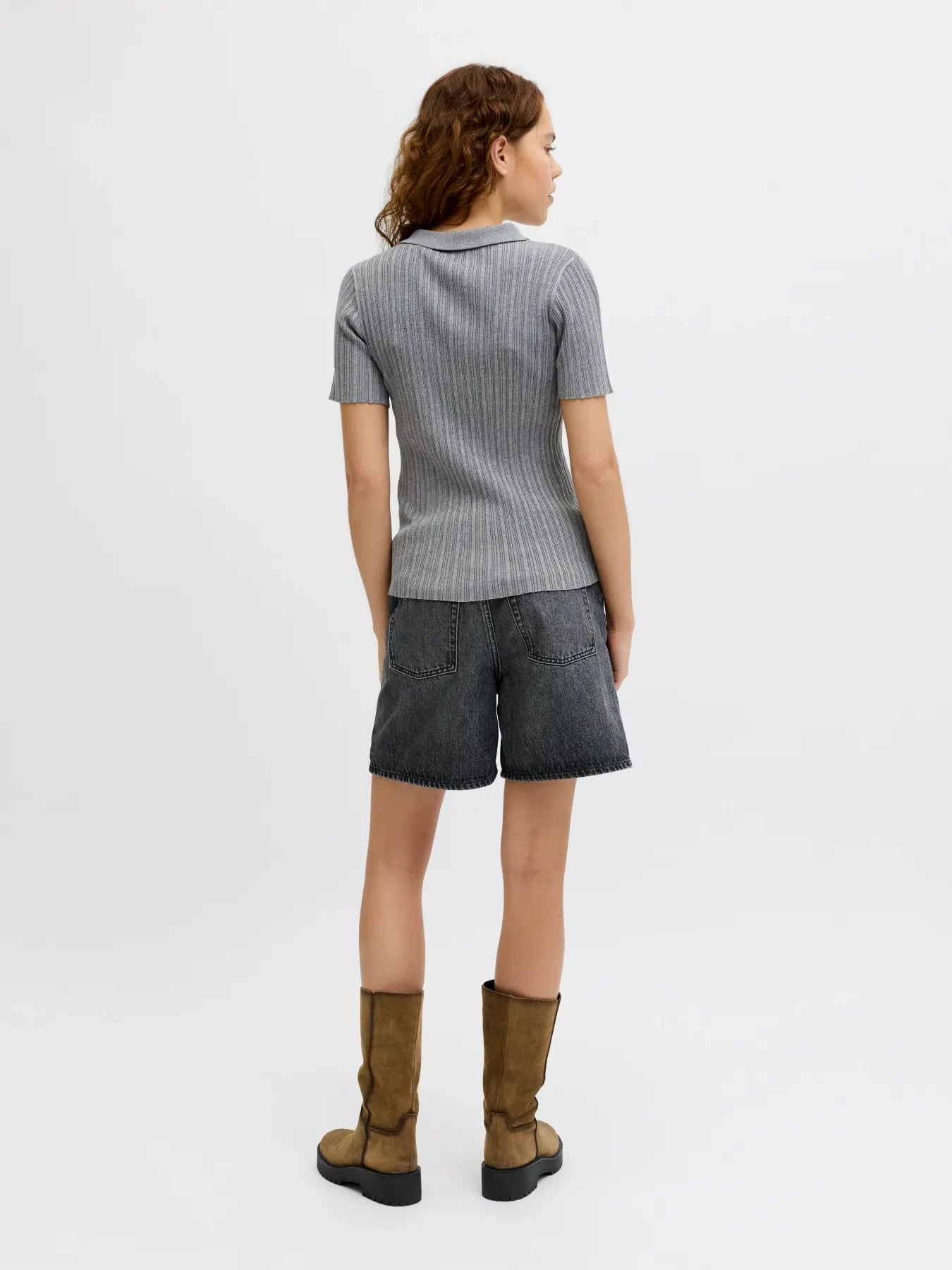 JXHADLEY POLO KNIT - MEDIUM GREY MELANGE