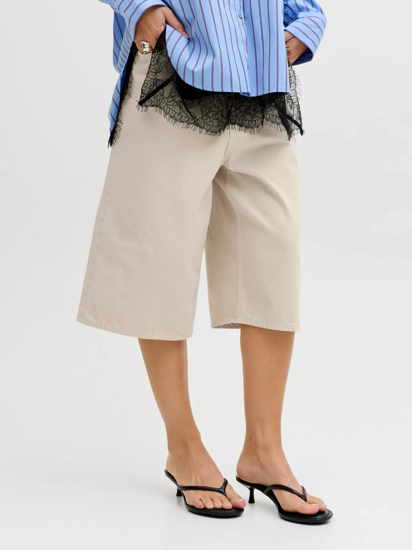 JXKYOTO BAGGY  SHORTS DENIM - ECRU