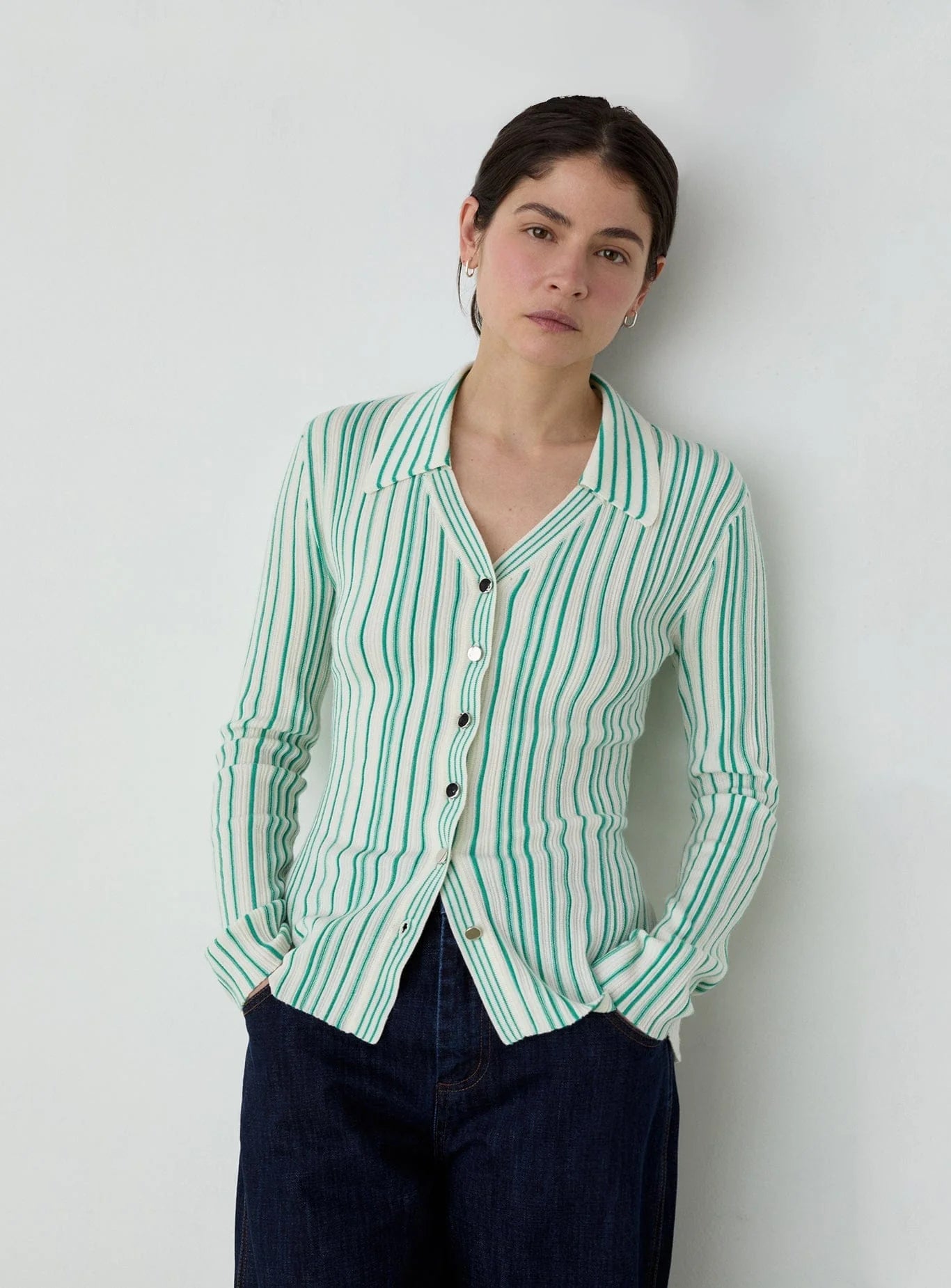 Giulia striped knitted top - Green