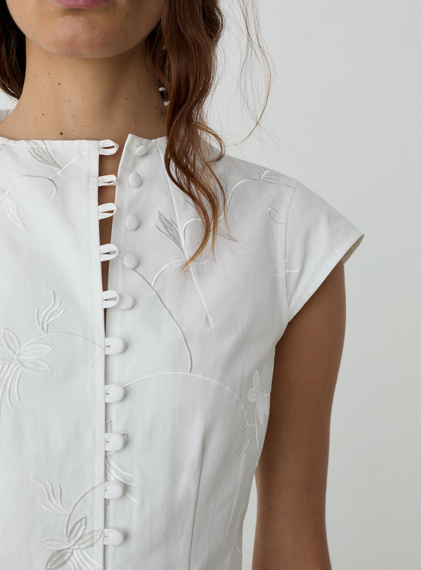 Melani asymmetric blouse - White