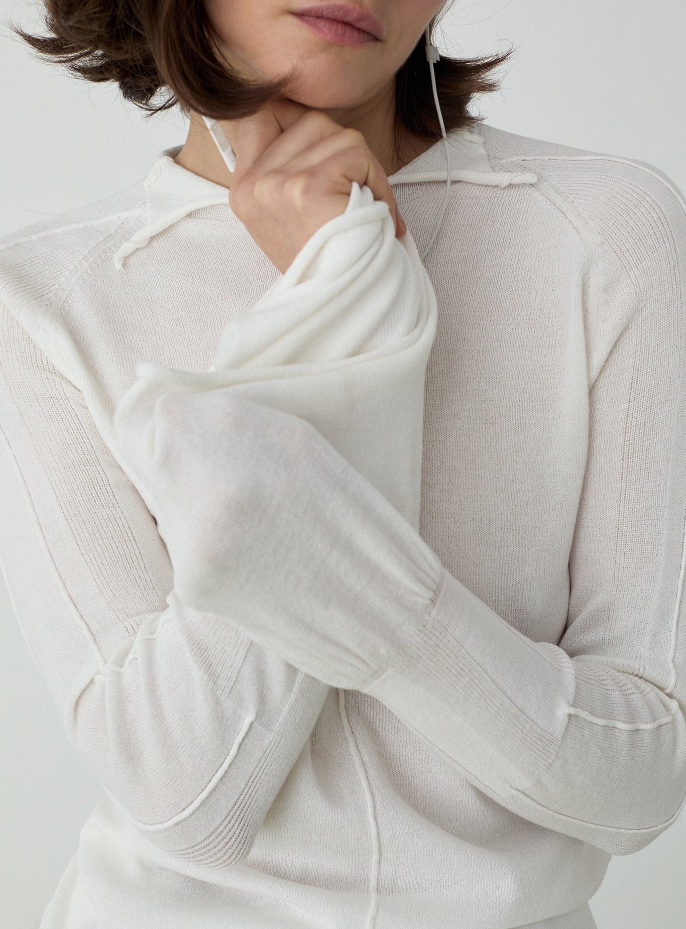 Odine long knitted top - Ecru