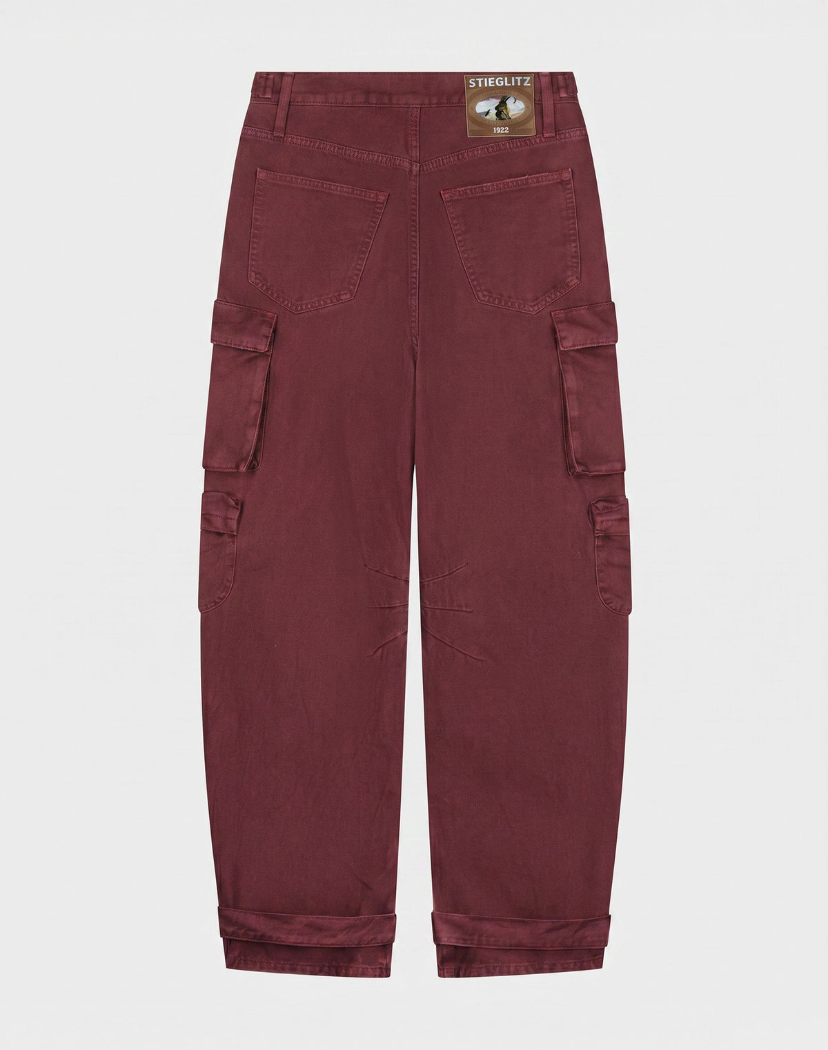 FRANCA BALLOON CARGO JEANS - RED BURGUNDY