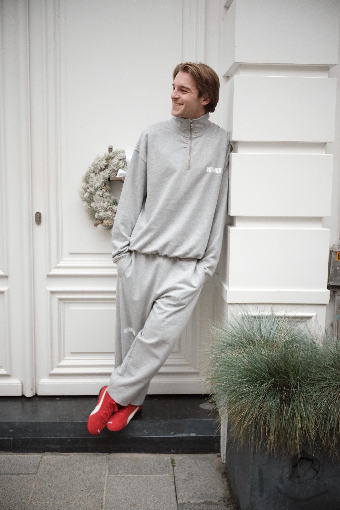 Miamor sweater met halve rits - gemêleerd grijs