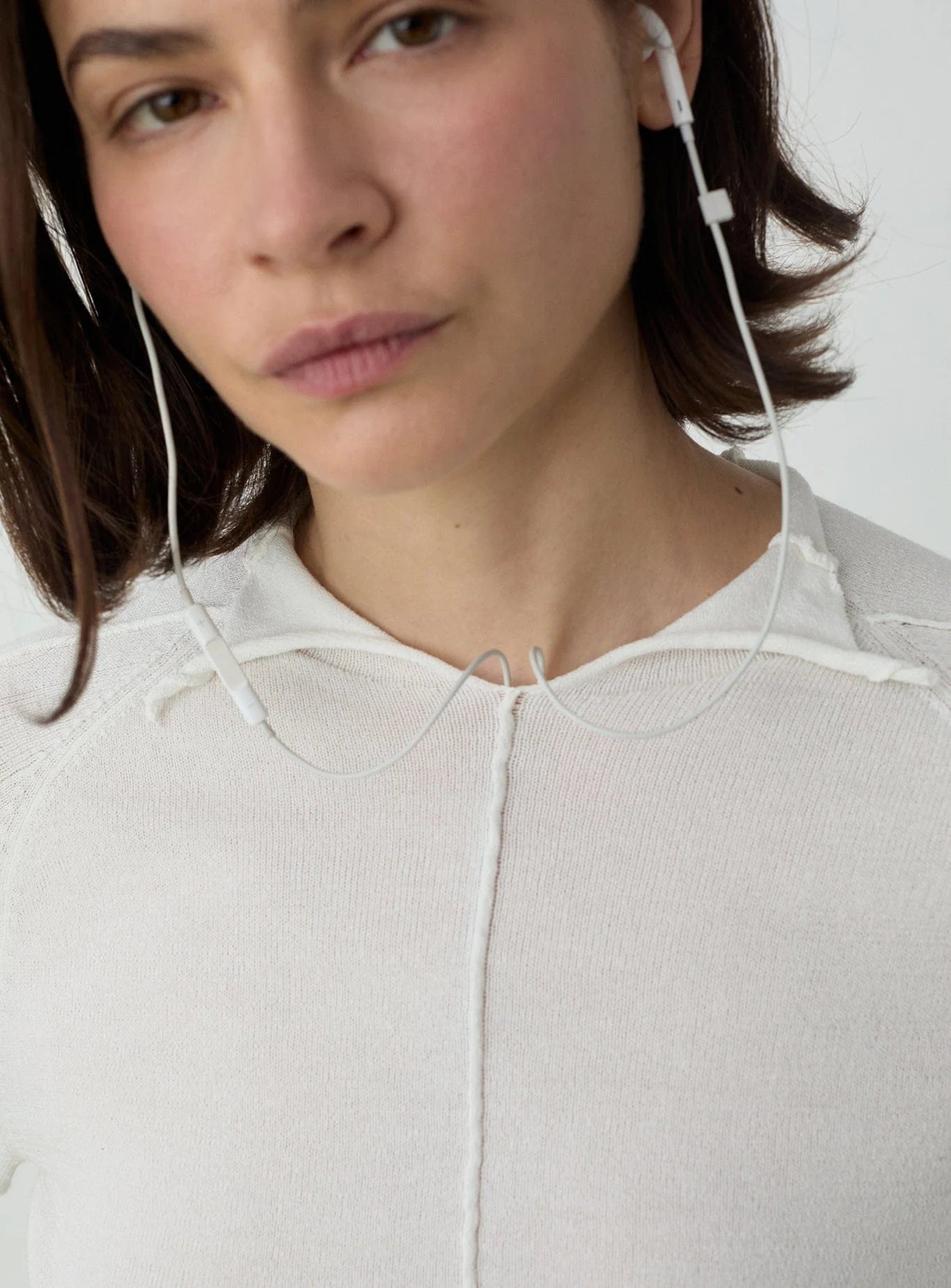 Odine long knitted top - Ecru