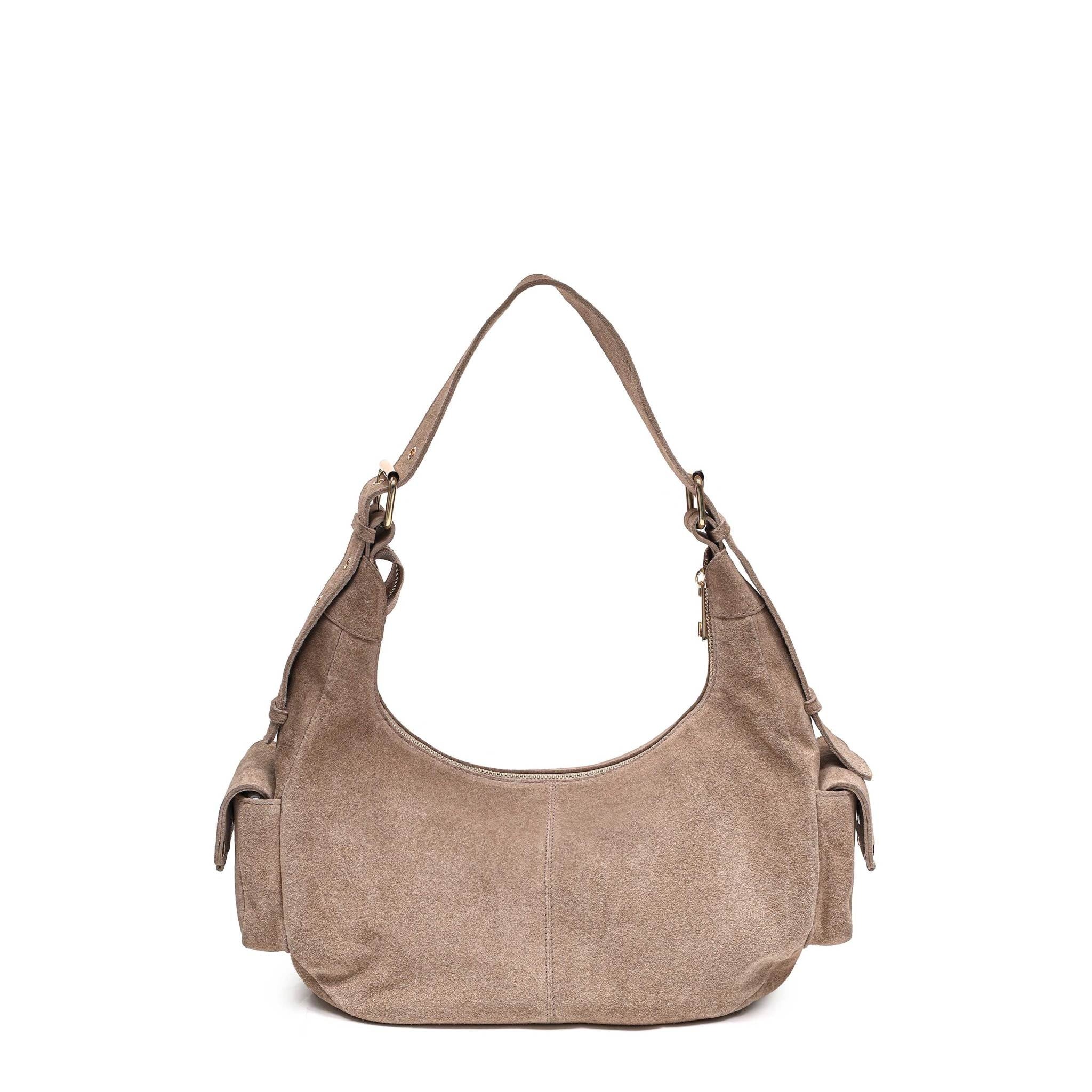 Sally Buckle Suede Beige w. Gold