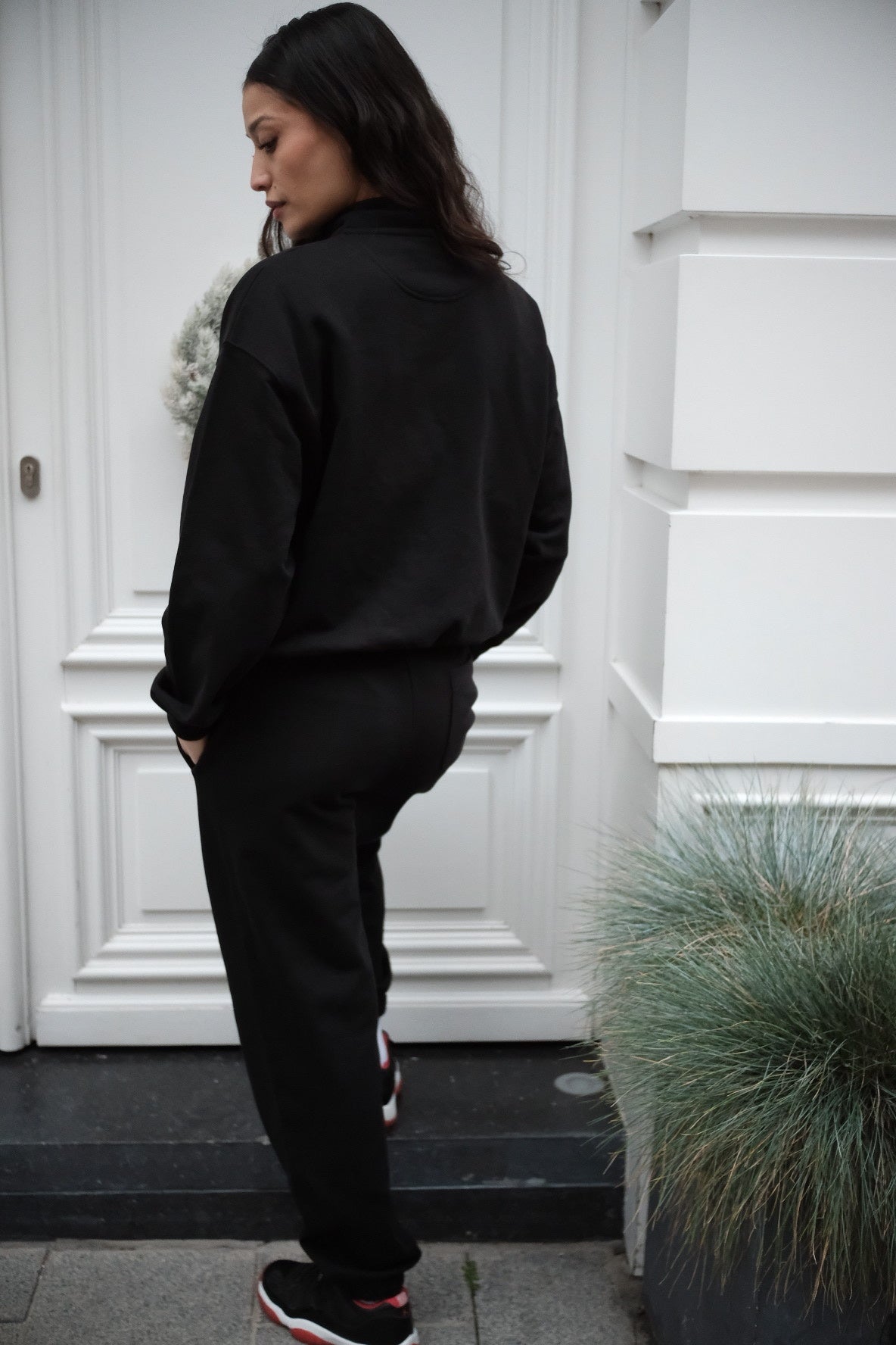 Miamor sweater met halve rits - zwart