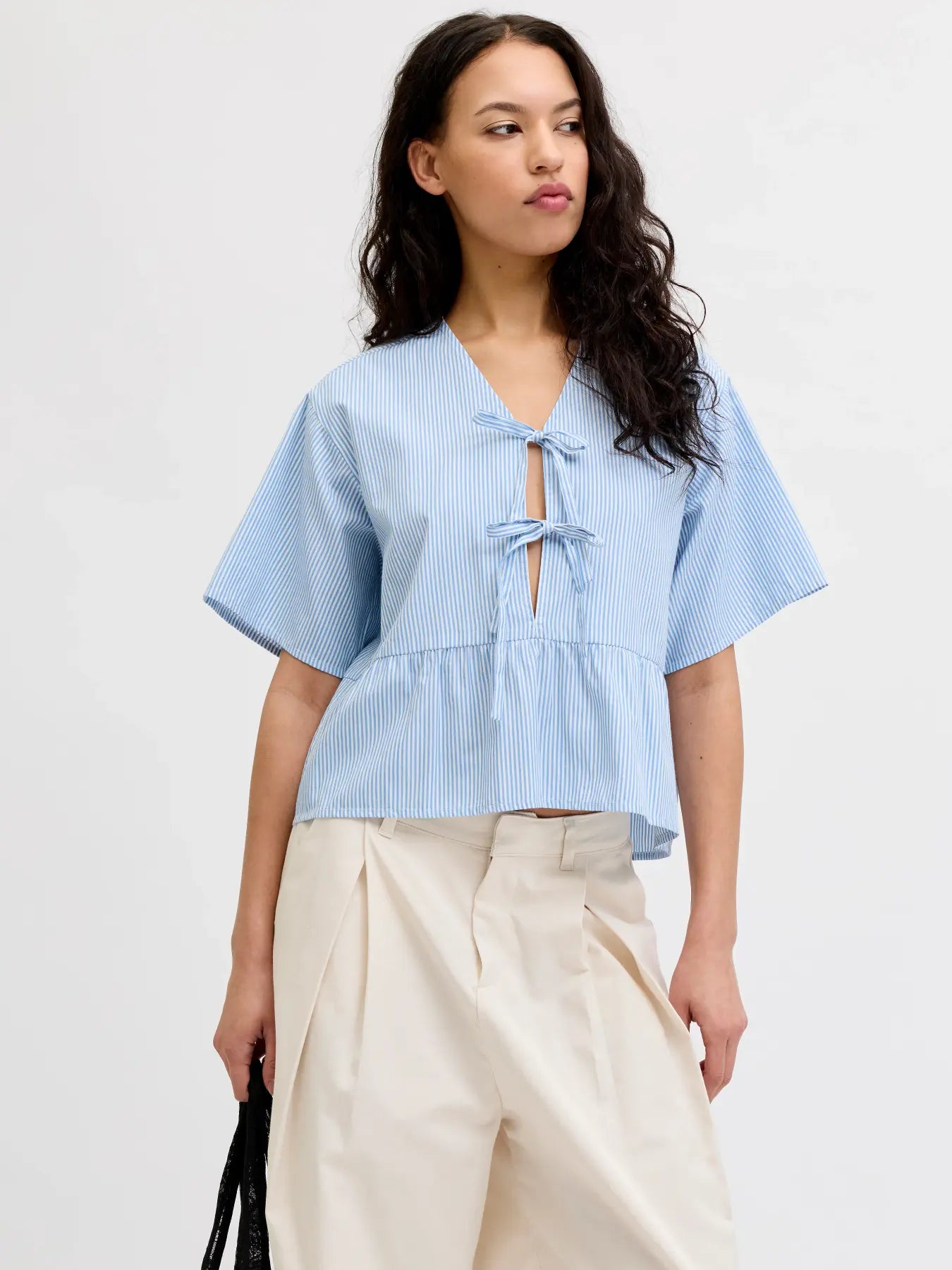 JXCARO POPLIN BLOUSE - BLISSFULL BLUE/ WHITE