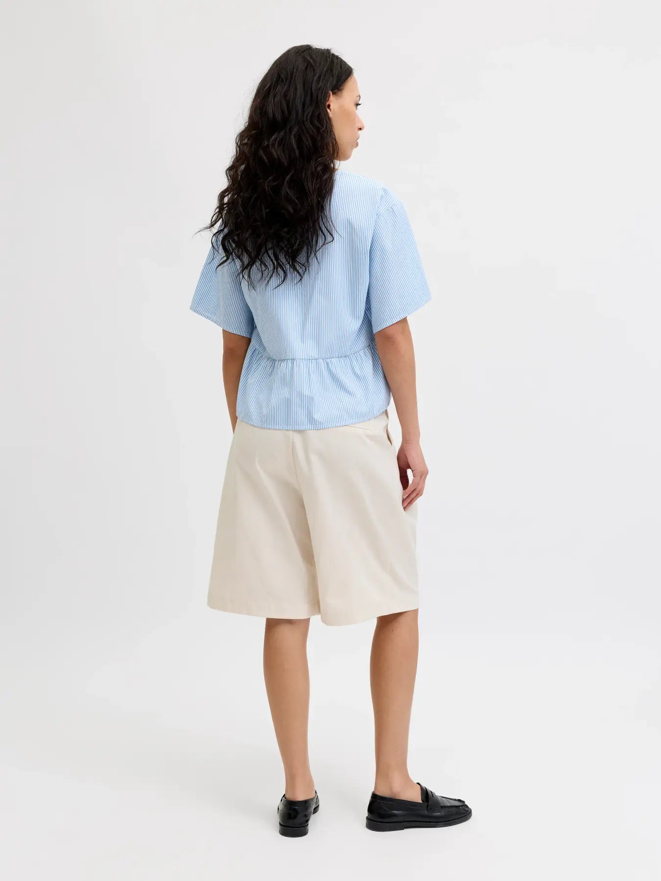 JXCARO POPLIN BLOUSE - BLISSFULL BLUE/ WHITE