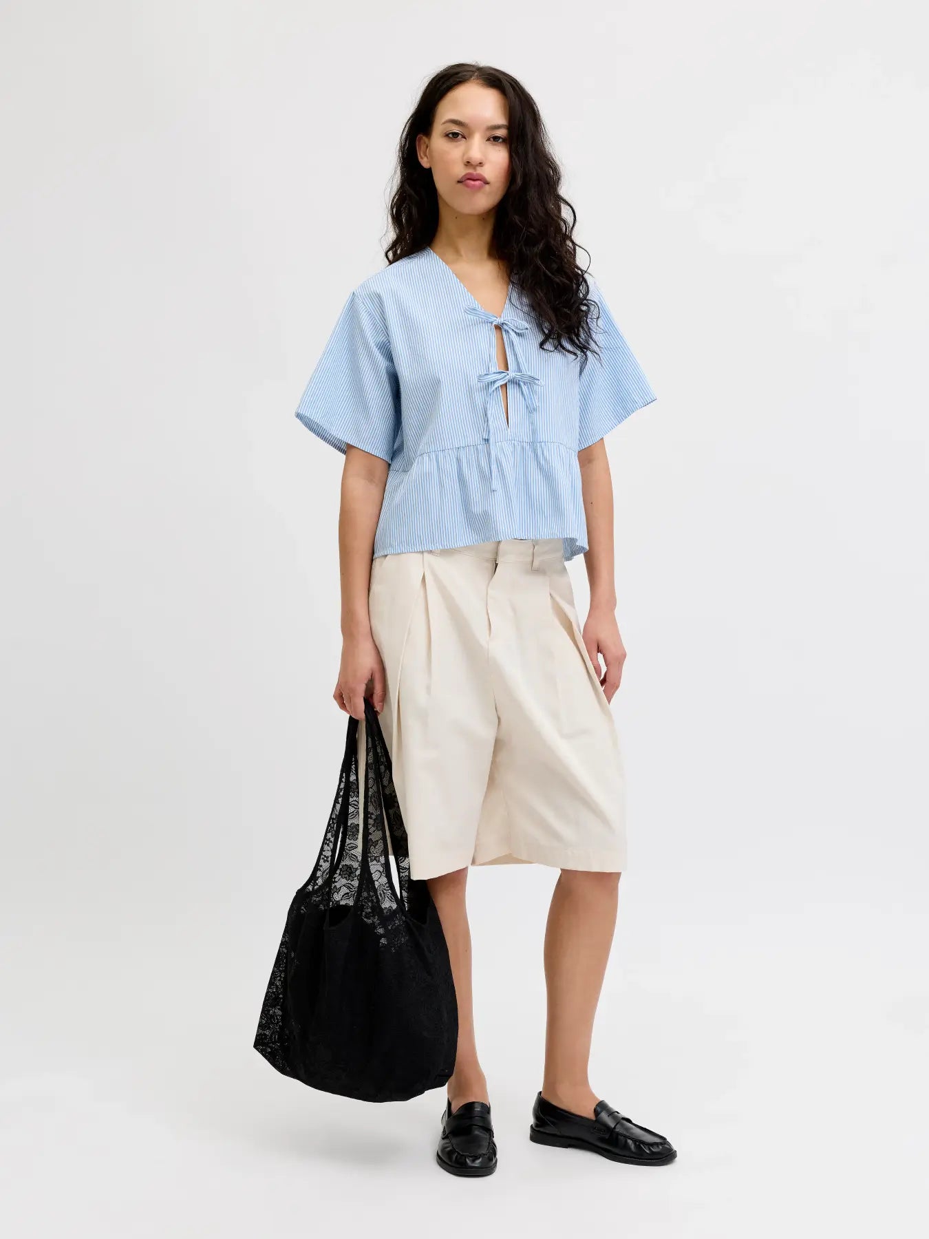 JXCARO POPLIN BLOUSE - BLISSFULL BLUE/ WHITE