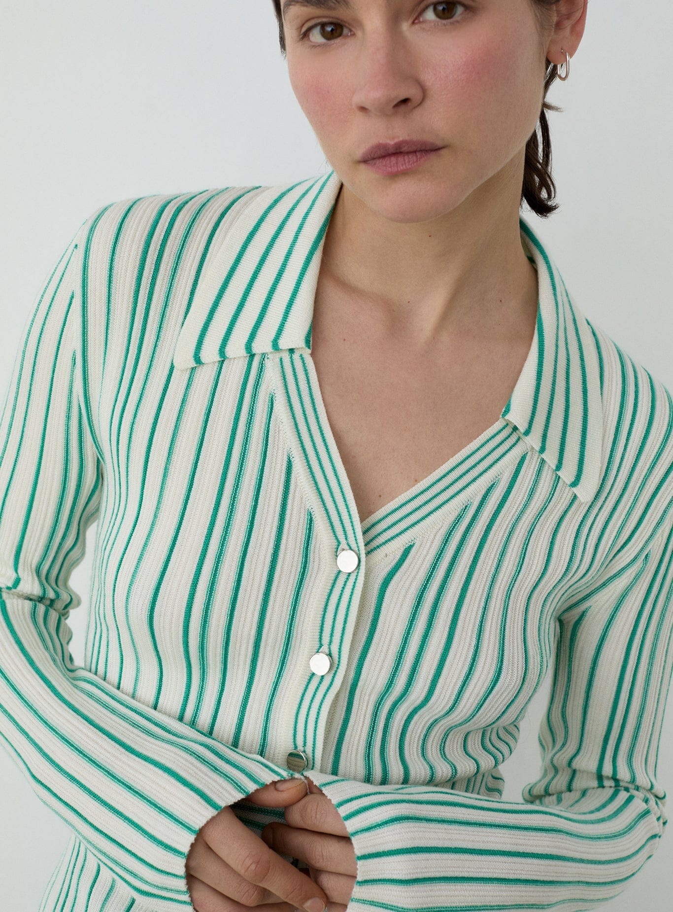 Giulia striped knitted top - Green