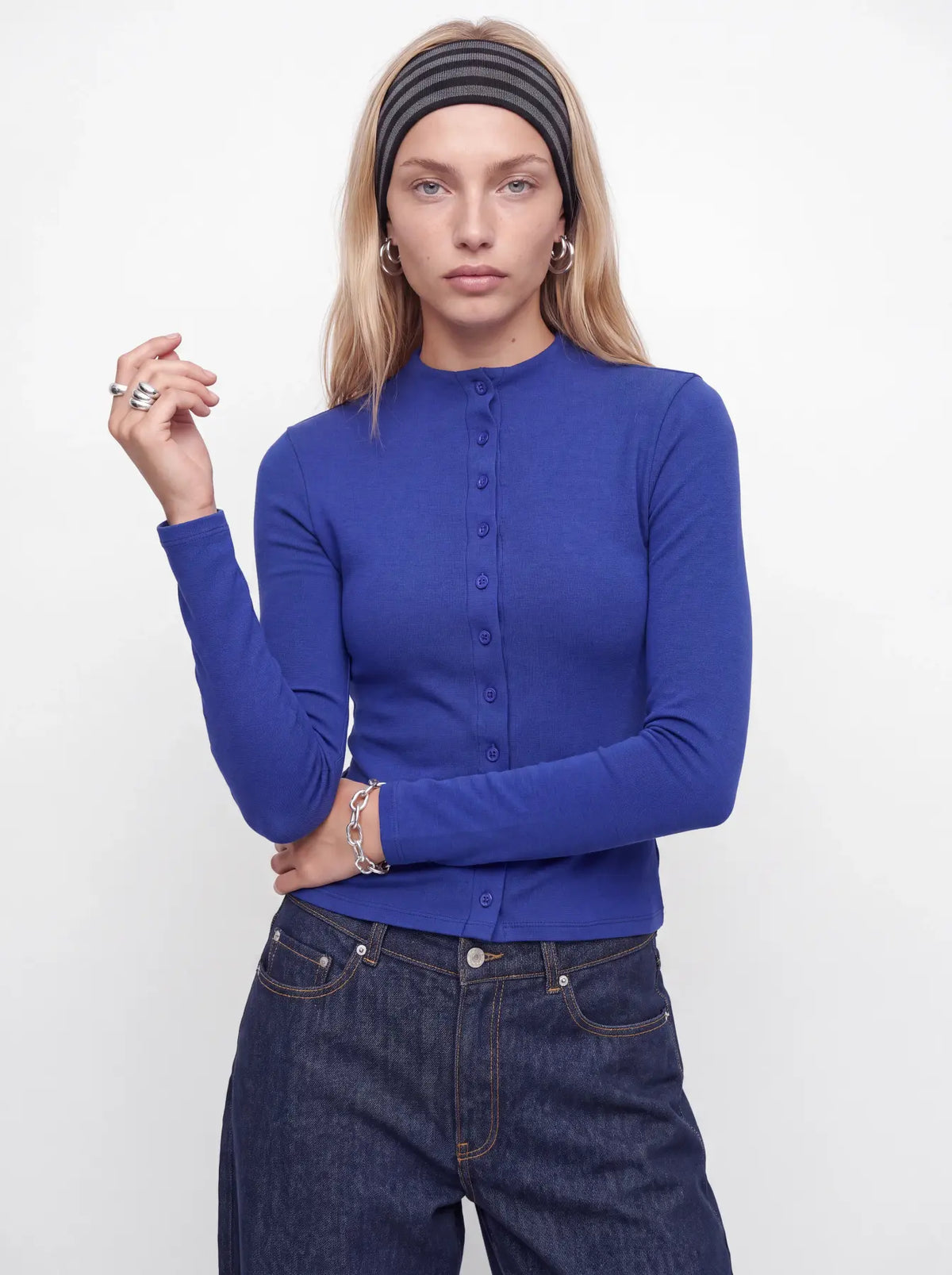JXMYA STR LS TEE JRS - BLUE SURF