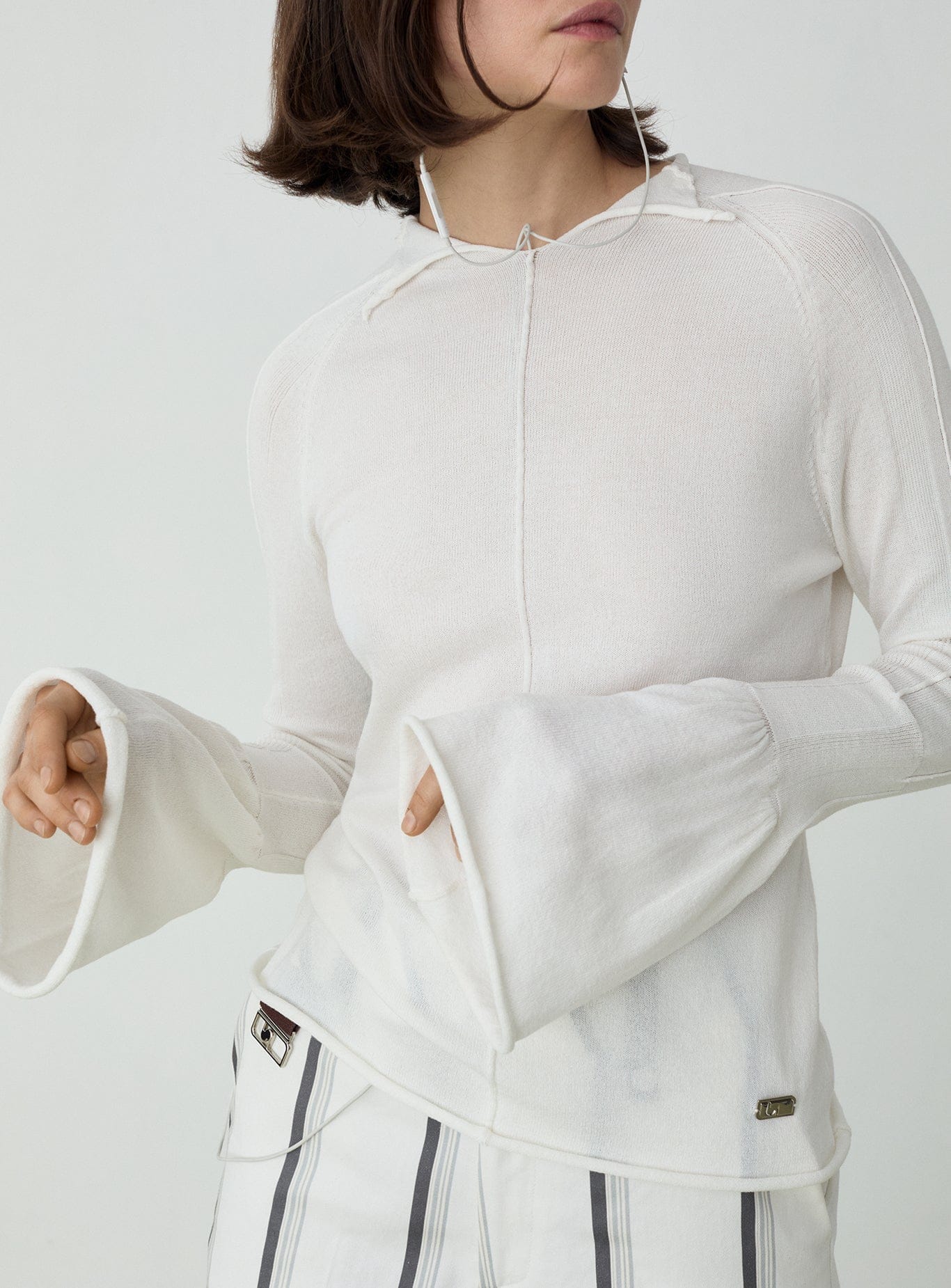 Odine long knitted top - Ecru