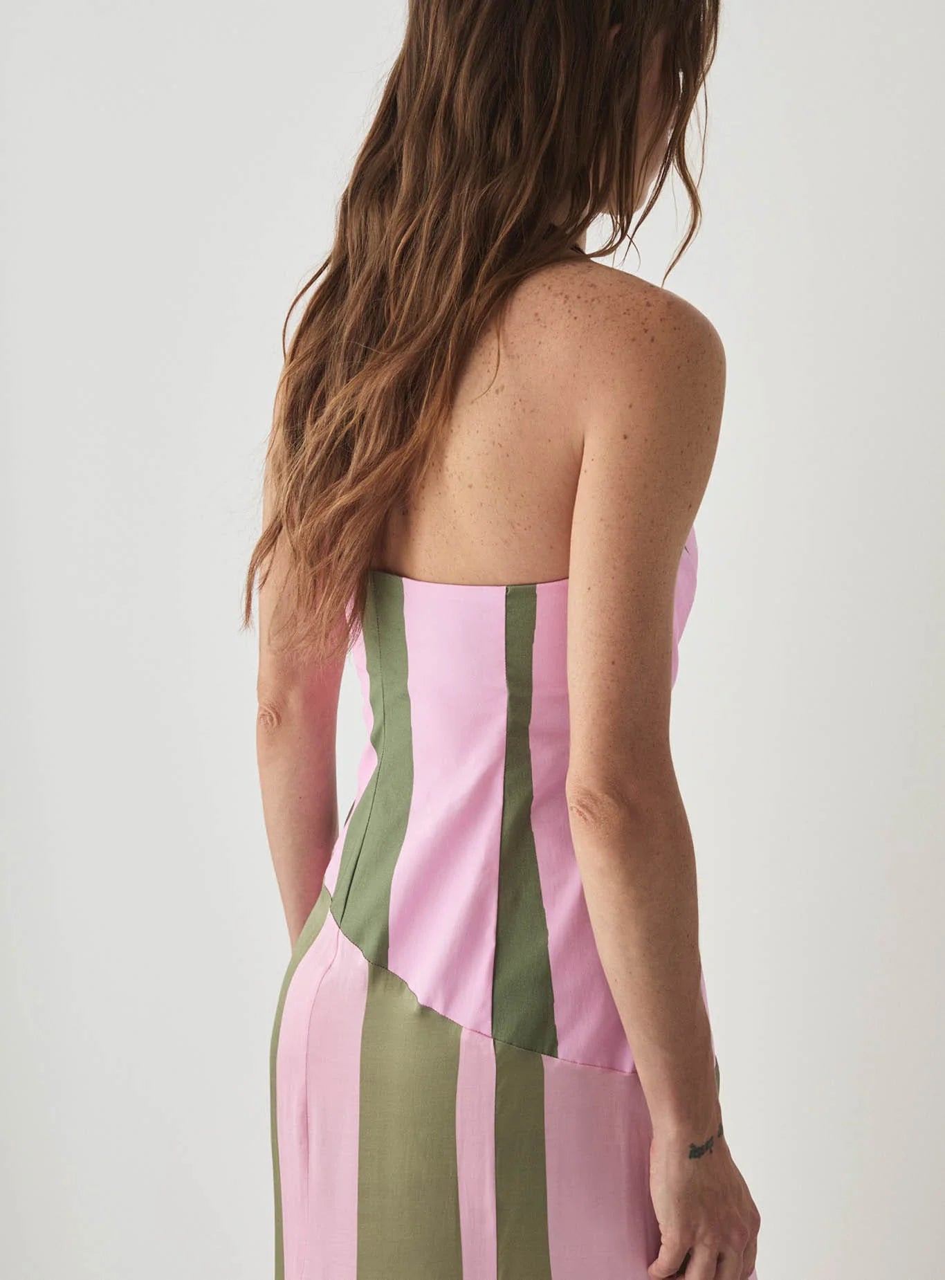 Aria midi dress - Pink stripes