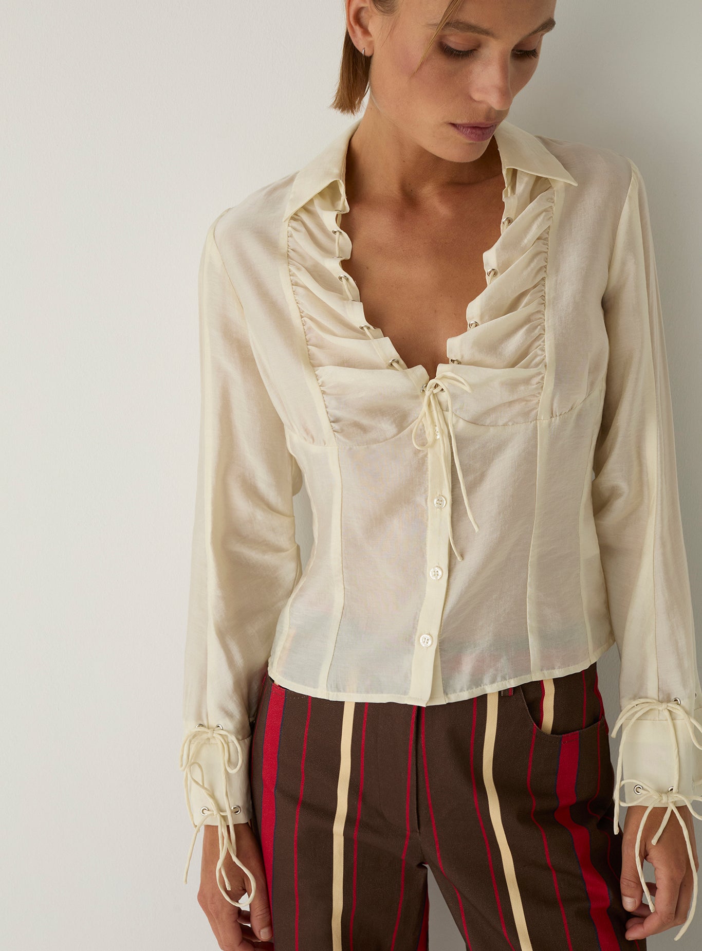 Arwen rushed blouse - Ecru