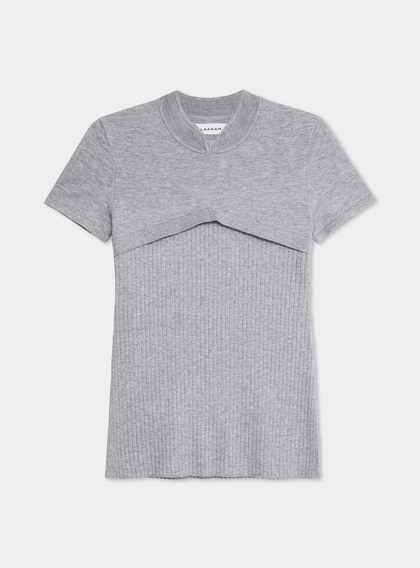 Austin shortsleeve knitted top - Grey