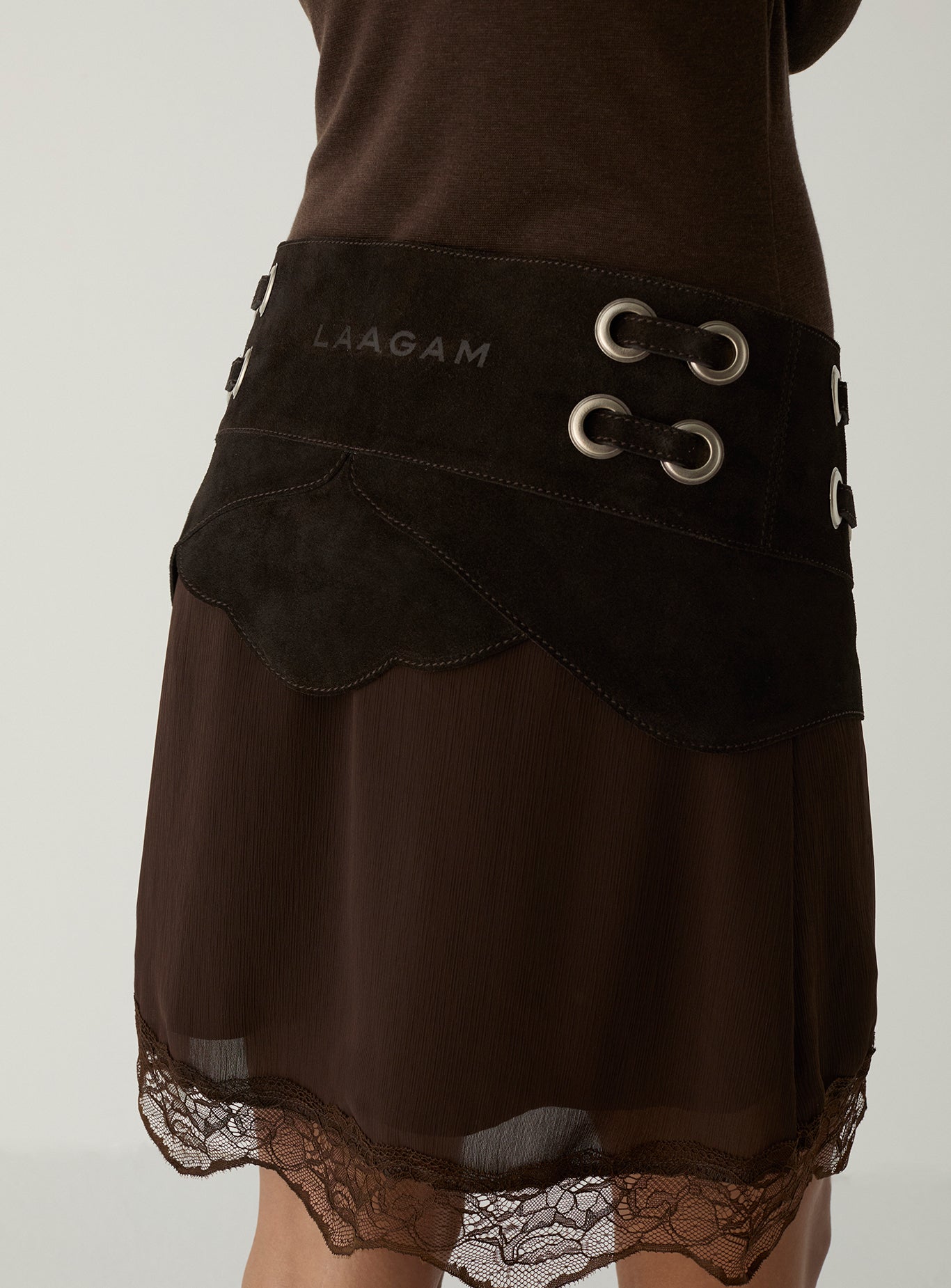 Avery suede belt - Chocolat