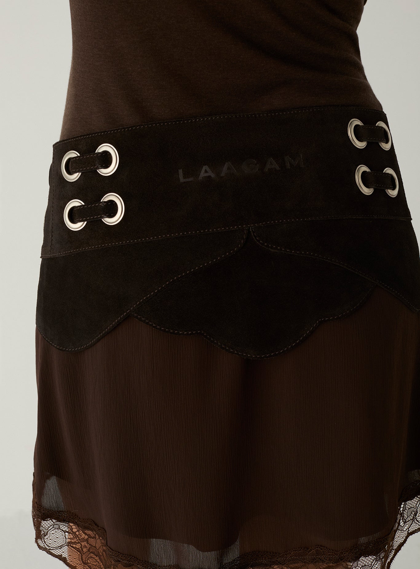 Avery suede belt - Chocolat