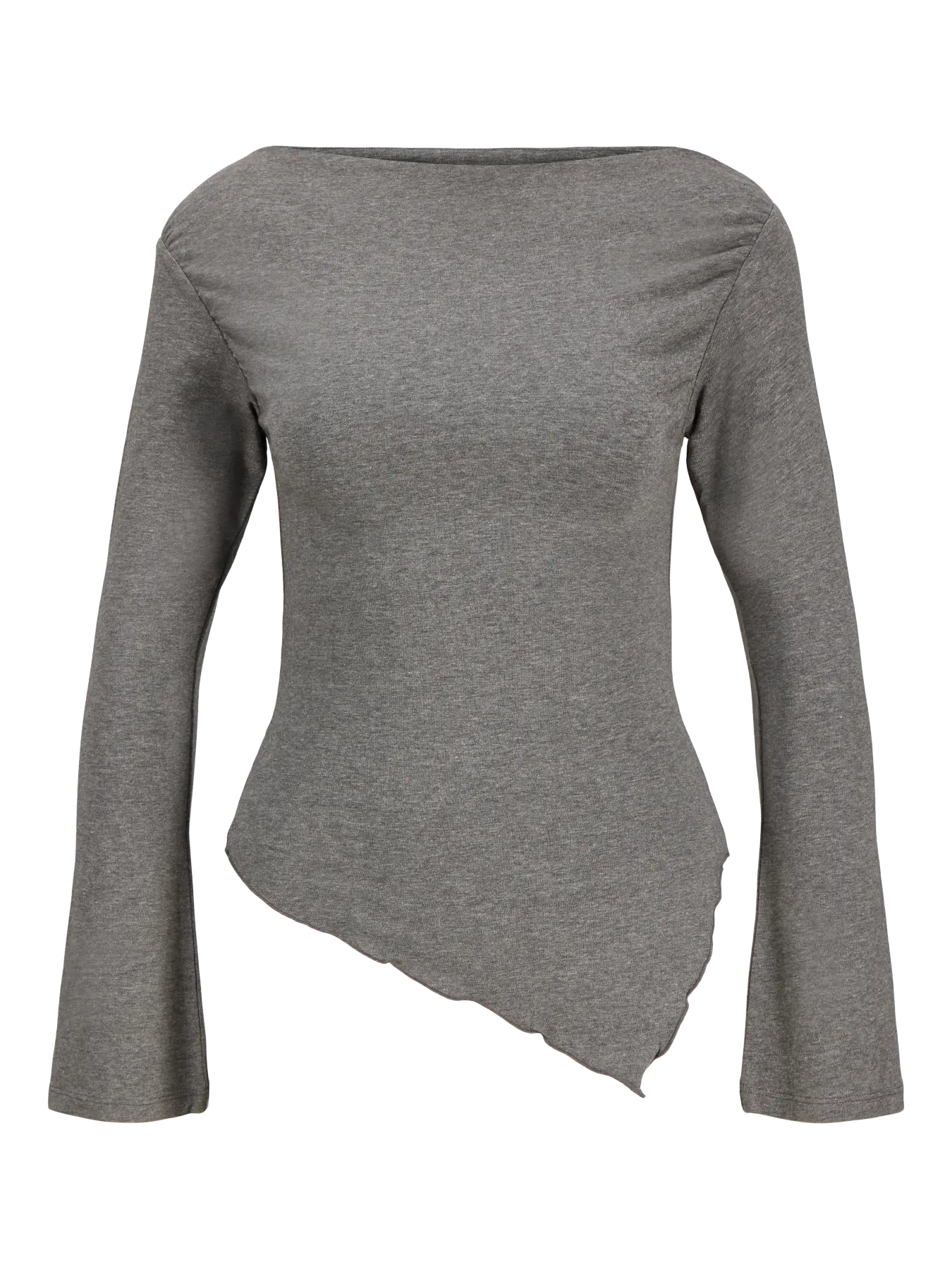 JXTHEA ASYM TOP - DARK GREY MELANGE