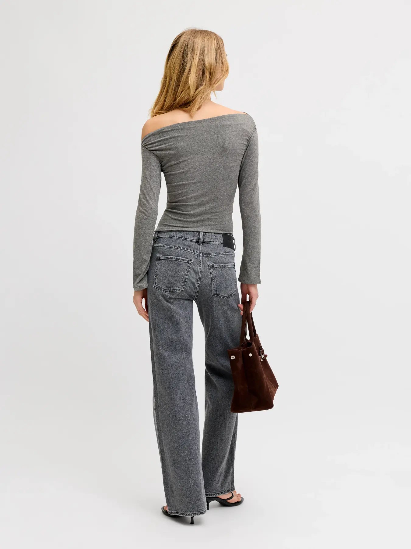 JXTHEA ASYM TOP - DARK GREY MELANGE