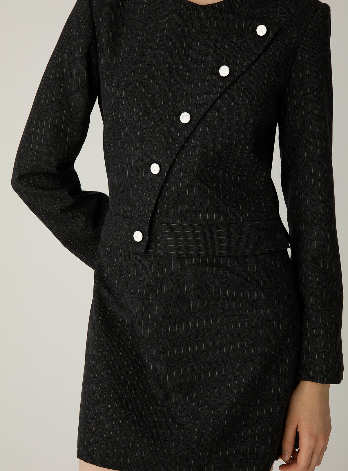 Britt asymmetric short dress - grey