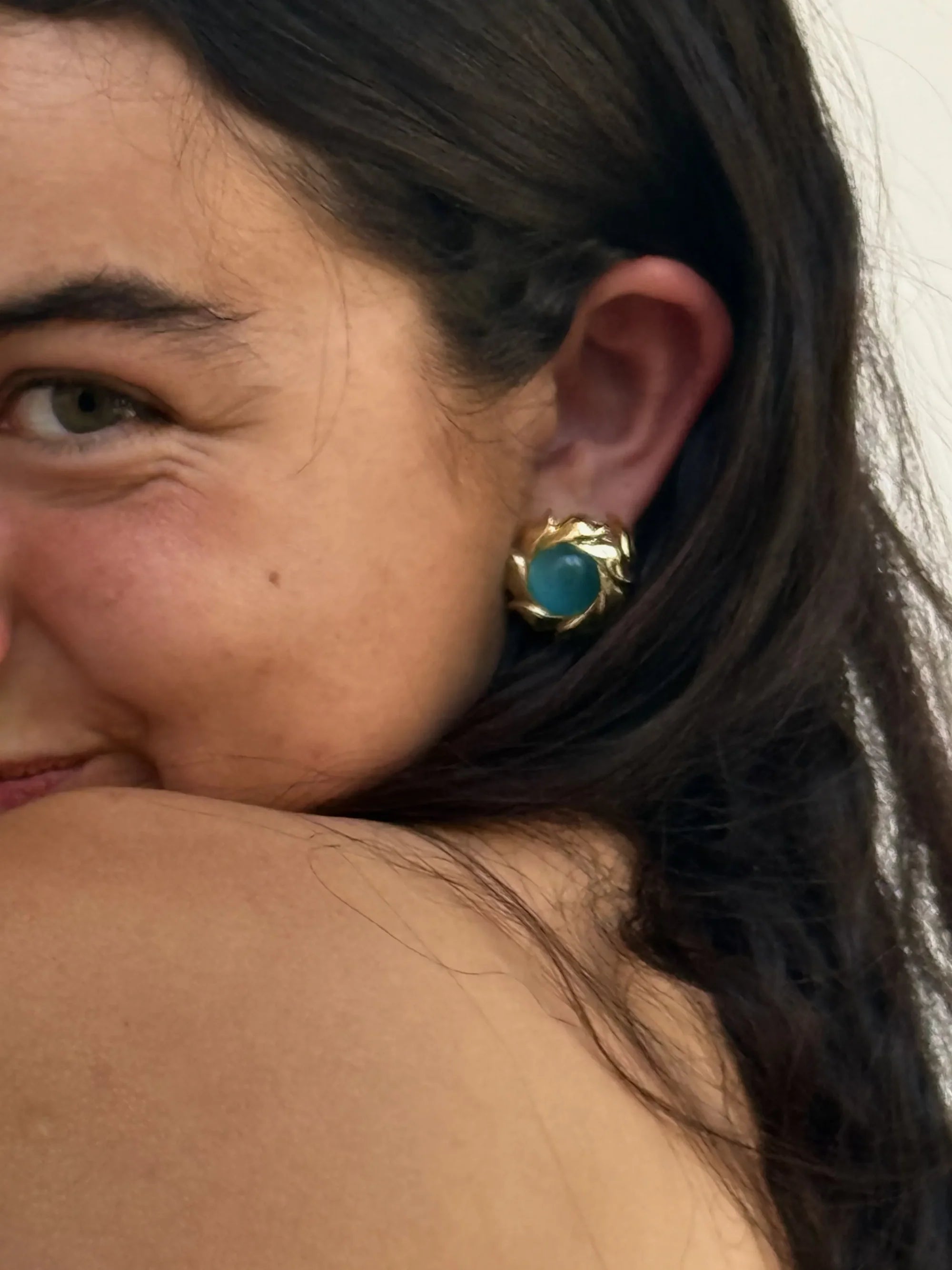 Blue dot earrings - Blue