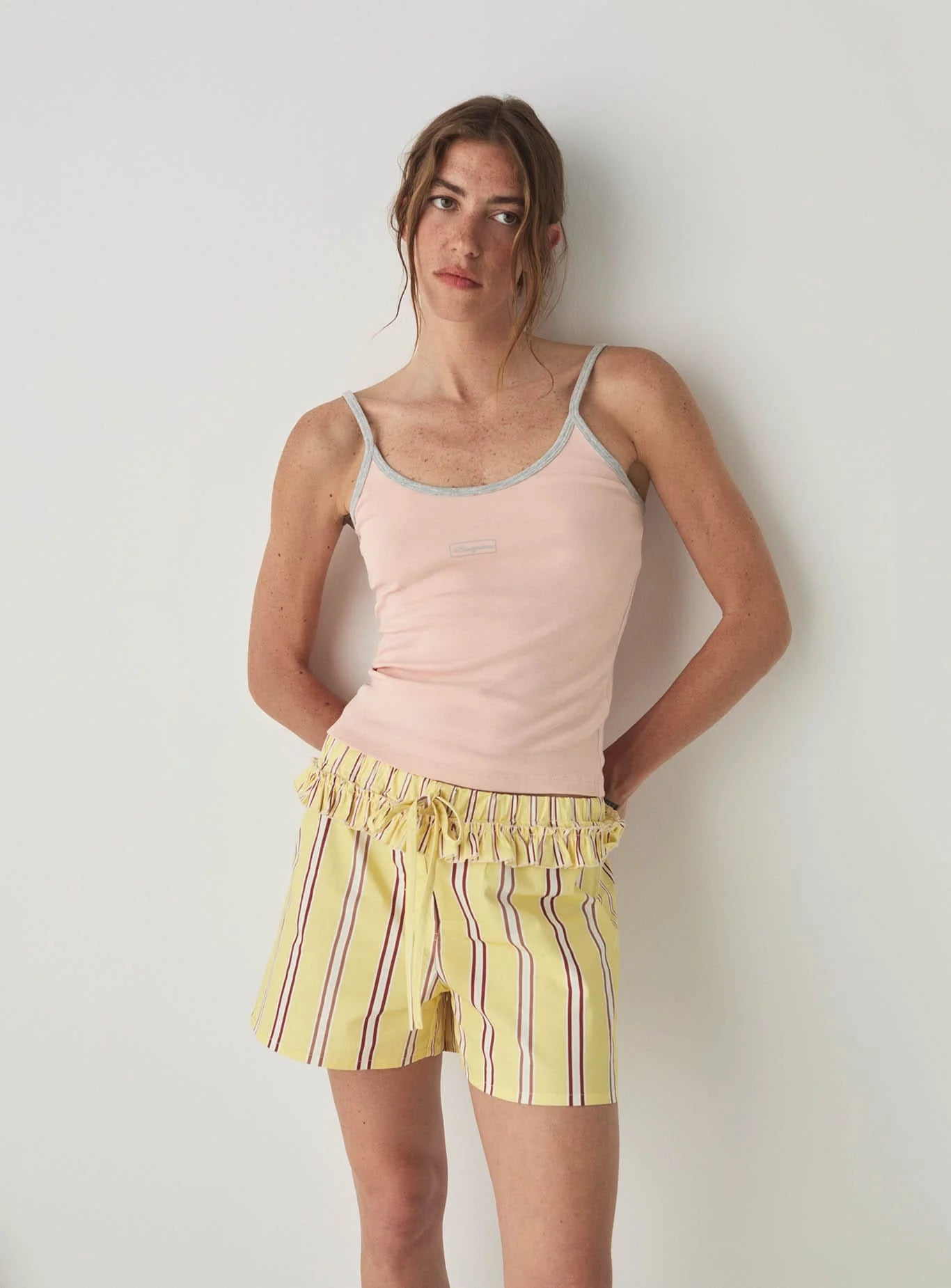 Caos poplin boxer pants - Butter stripes