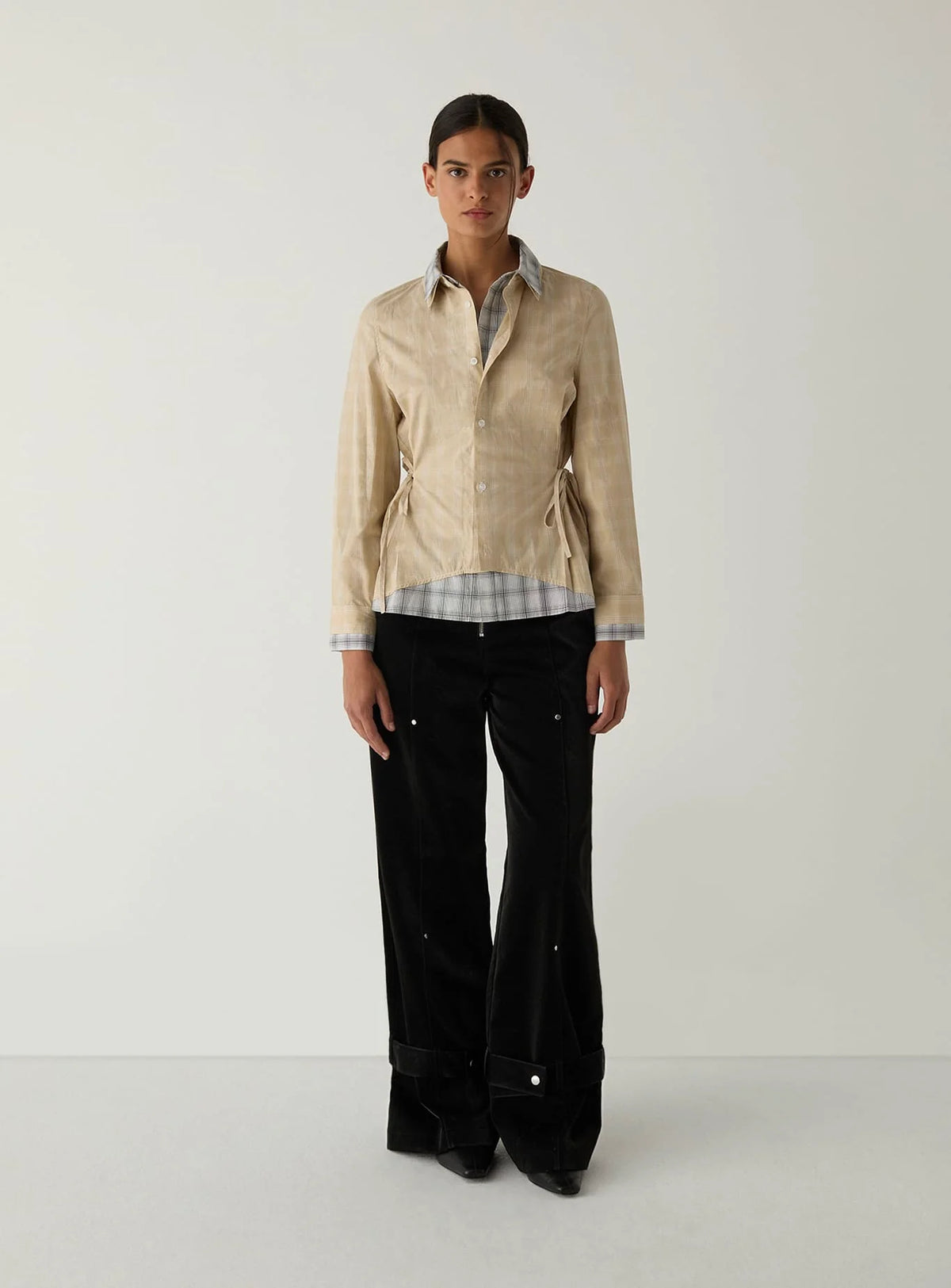 CHAPELL BEIGE SQUARED LAYERED SHIRT