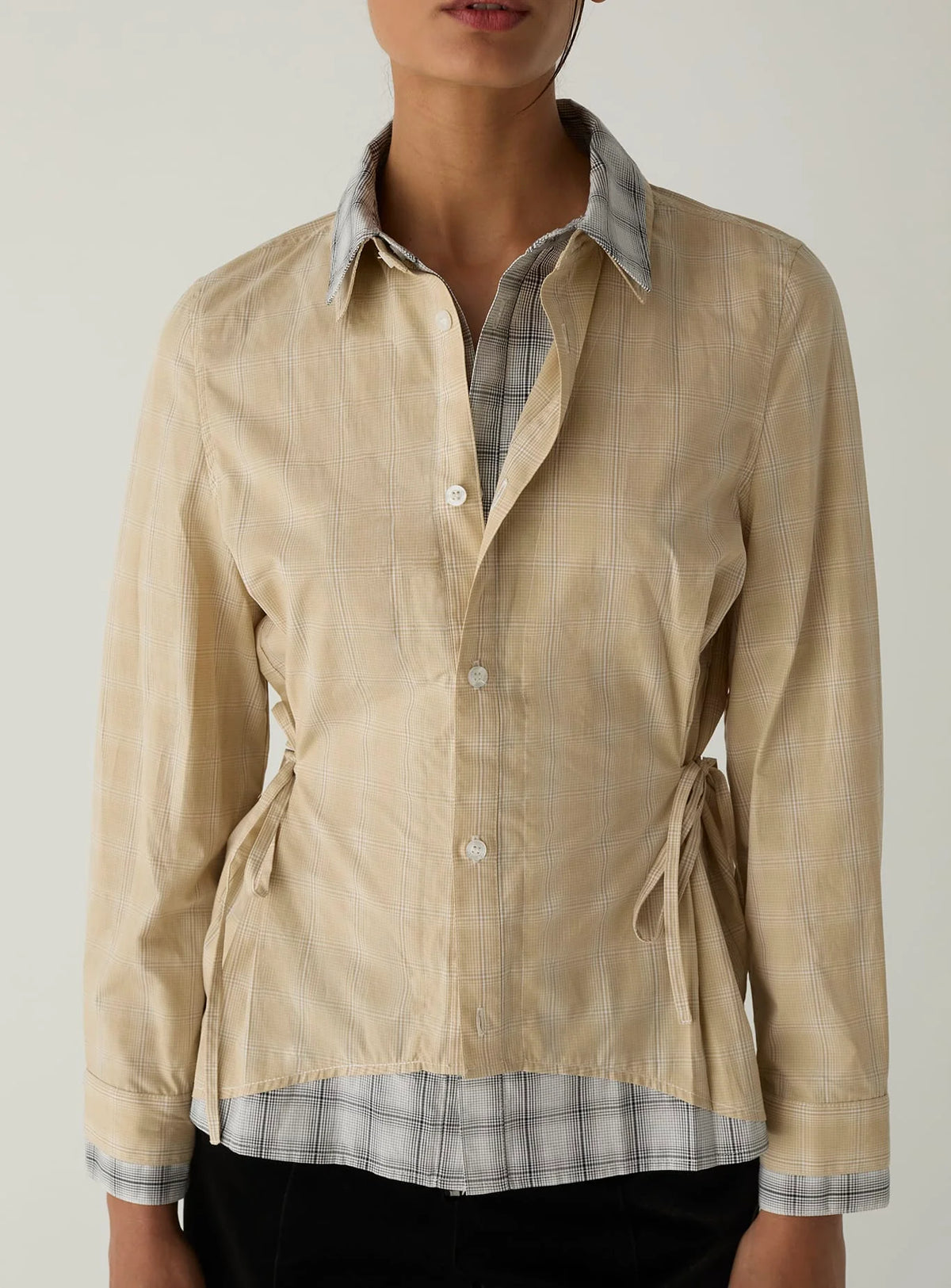 CHAPELL BEIGE SQUARED LAYERED SHIRT
