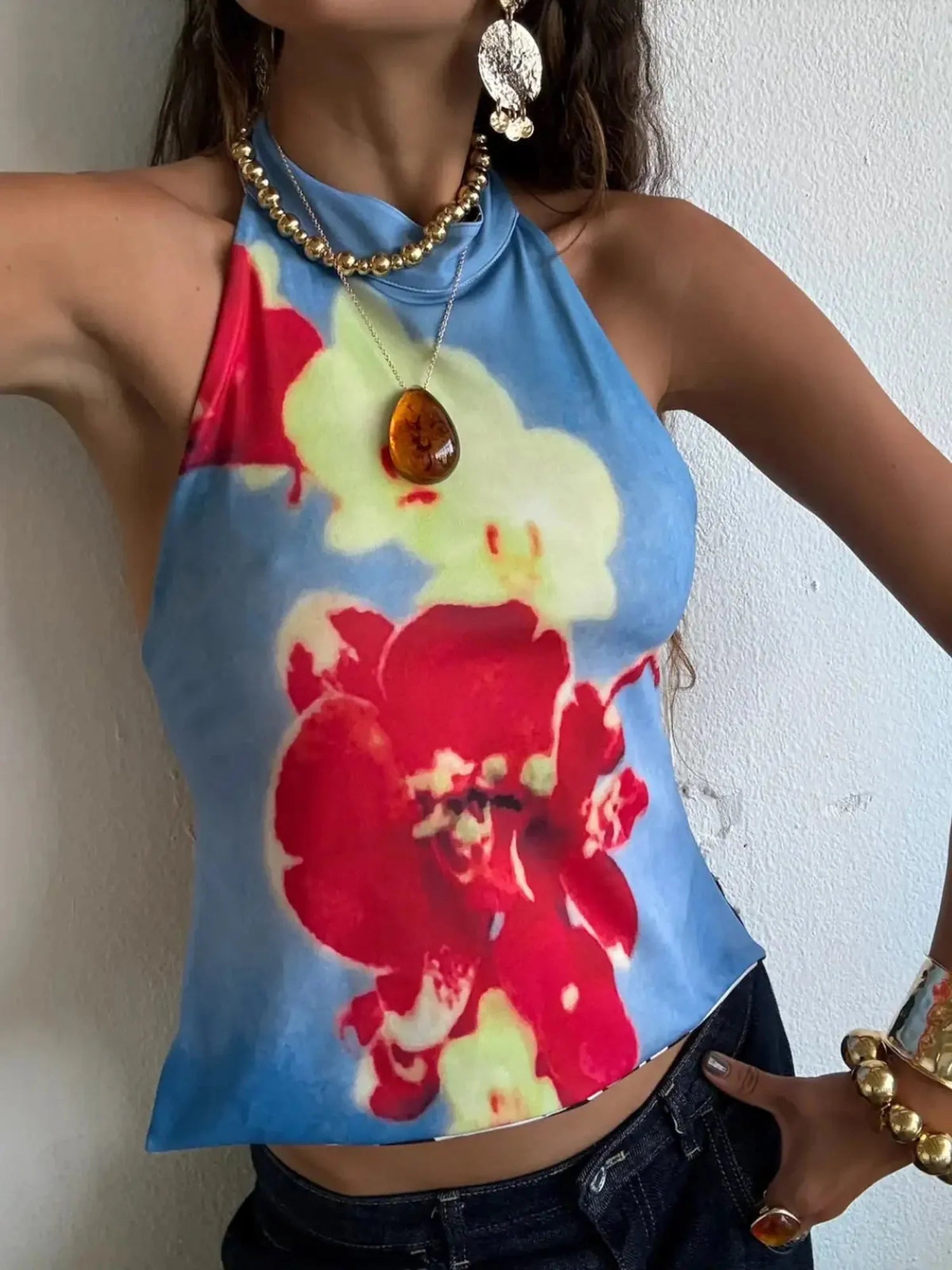 Camelia reversible top - Multicolor