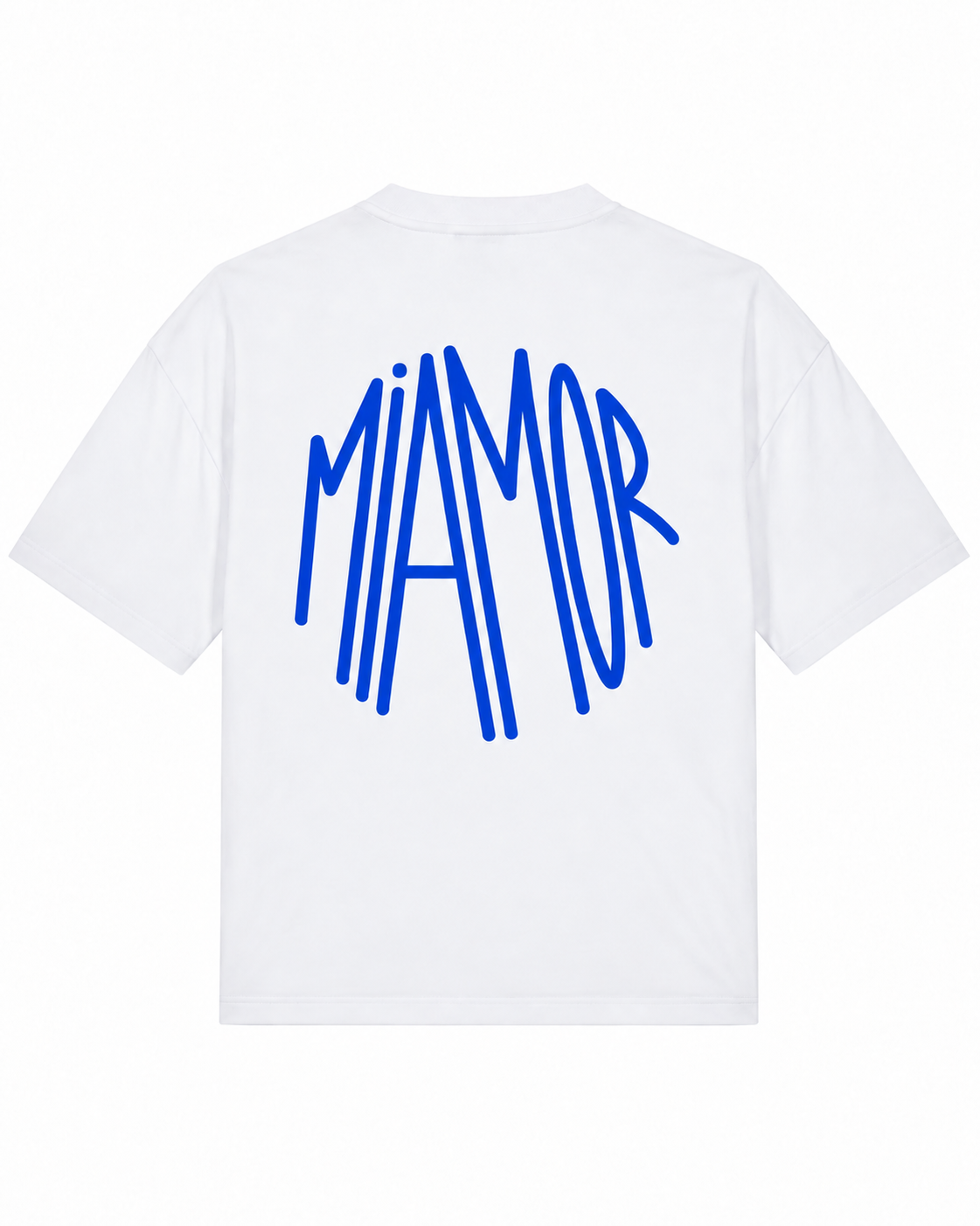 Miamor Women’s Box Tee – White / Royal Blue