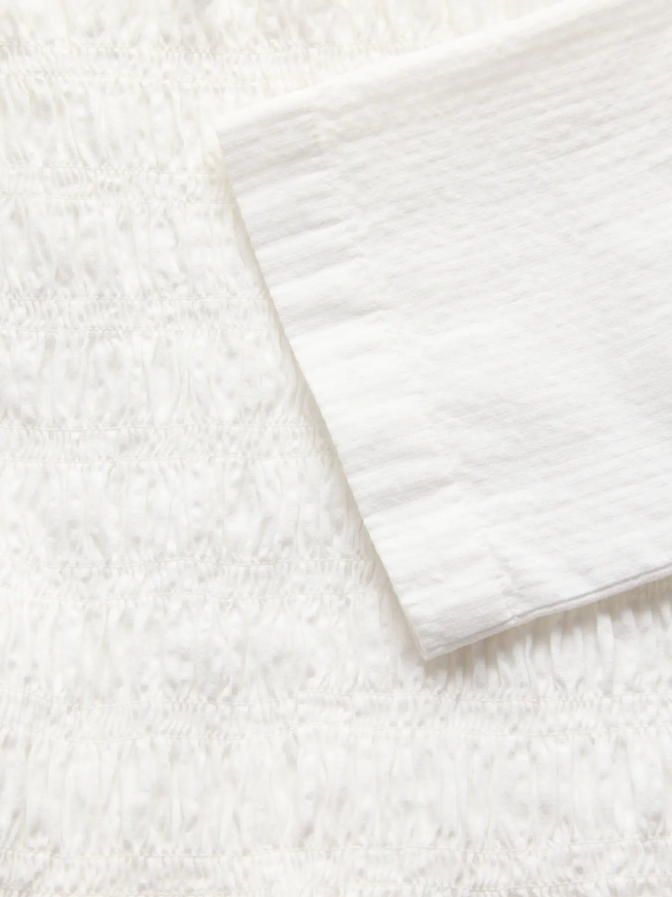 JXLINA SEERSUCKER SMOCK BLOUSE - BLANC DE BLANC