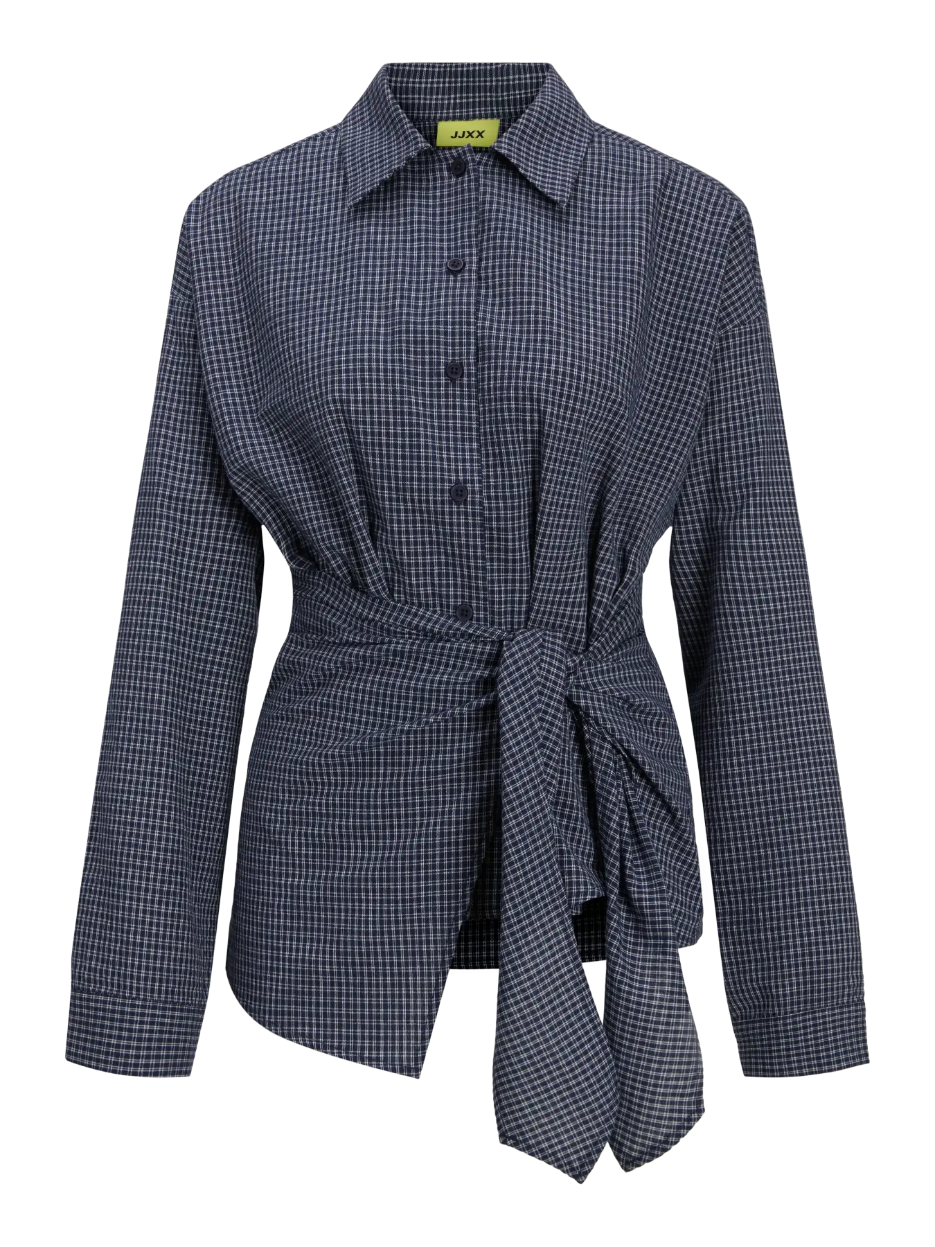 JXVIOLA POPLIN WRAP SHIRT - NAVY CHECK