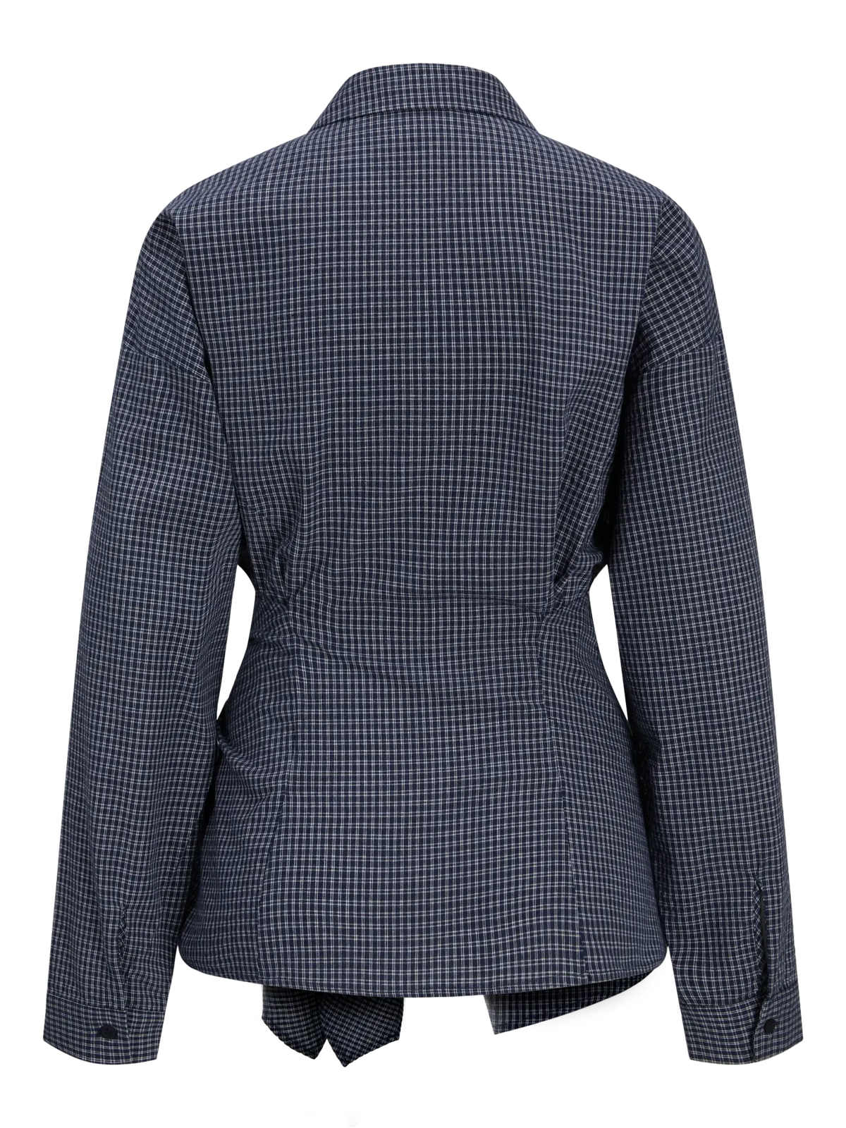 JXVIOLA POPLIN WRAP SHIRT - NAVY CHECK