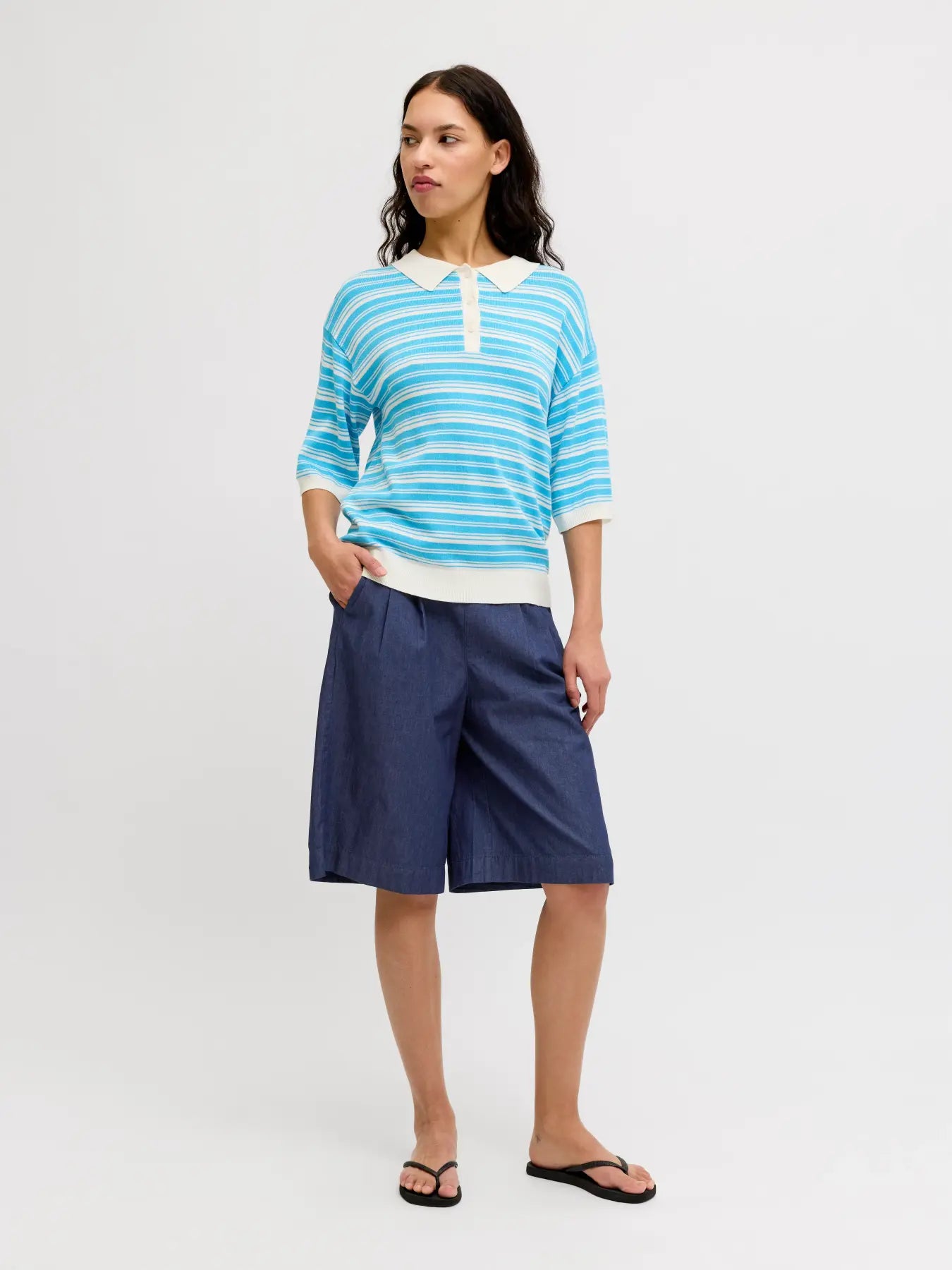 JXDEBBY CHAMBREY SHORTS - DARK BLUE DENIM