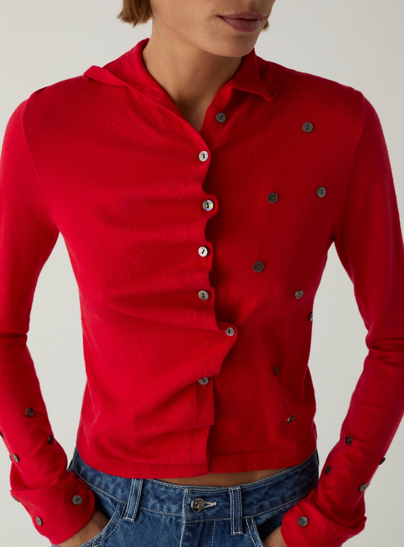 Fia buttoned cardigan - Red
