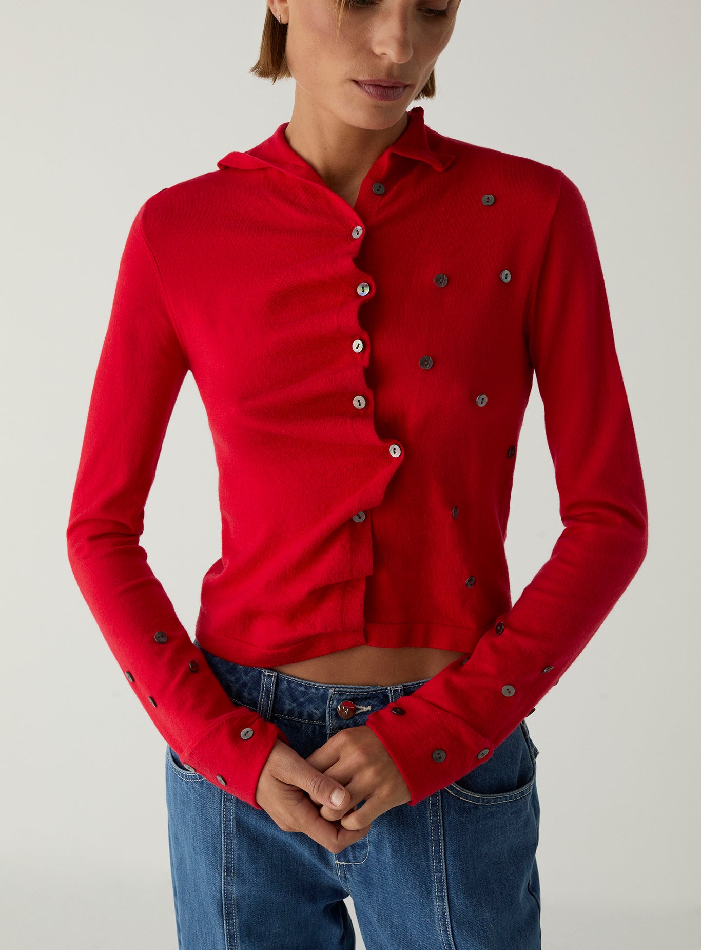 Fia buttoned cardigan - Red