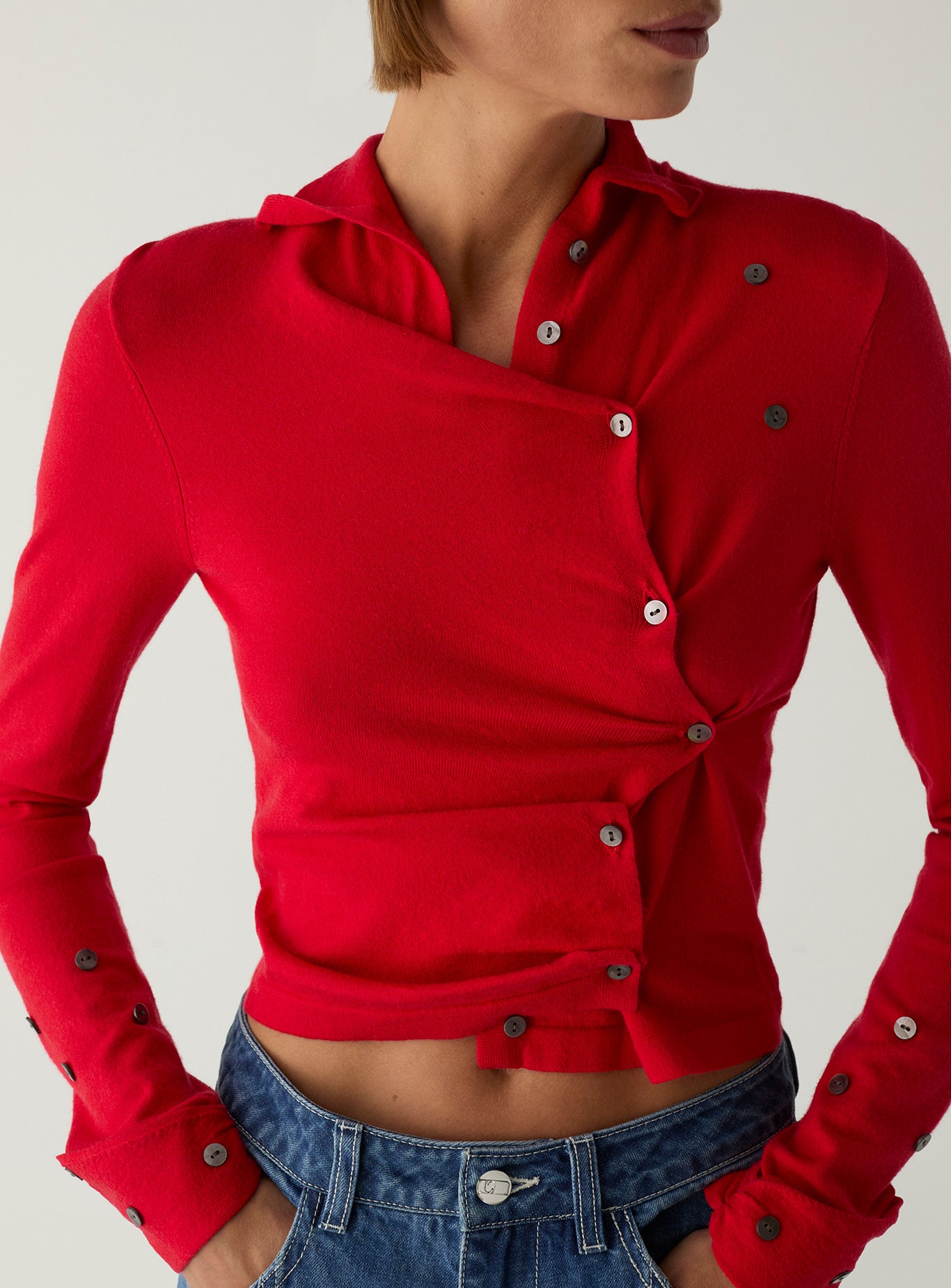 Fia buttoned cardigan - Red