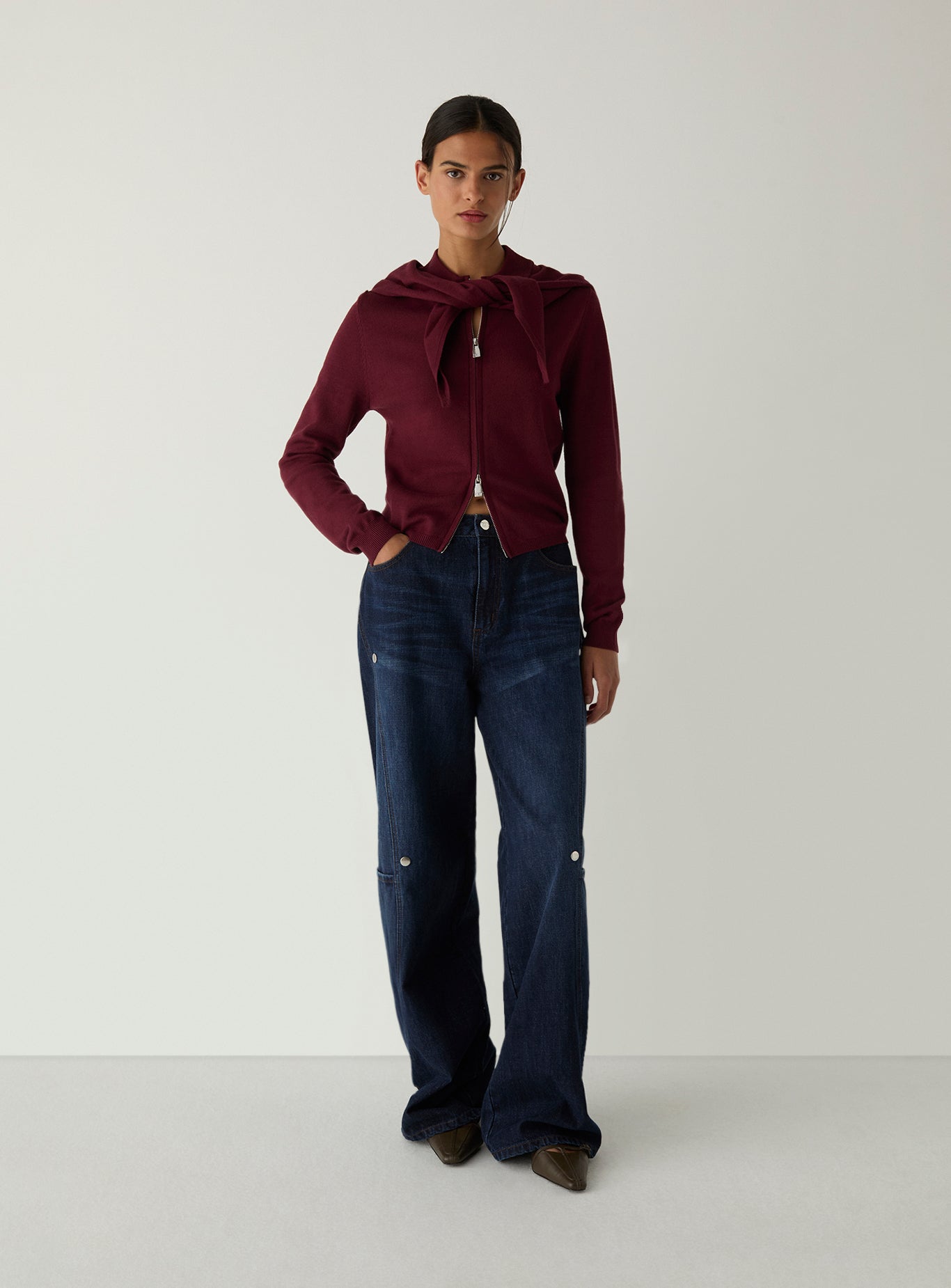 Frida zipper knit - Plum
