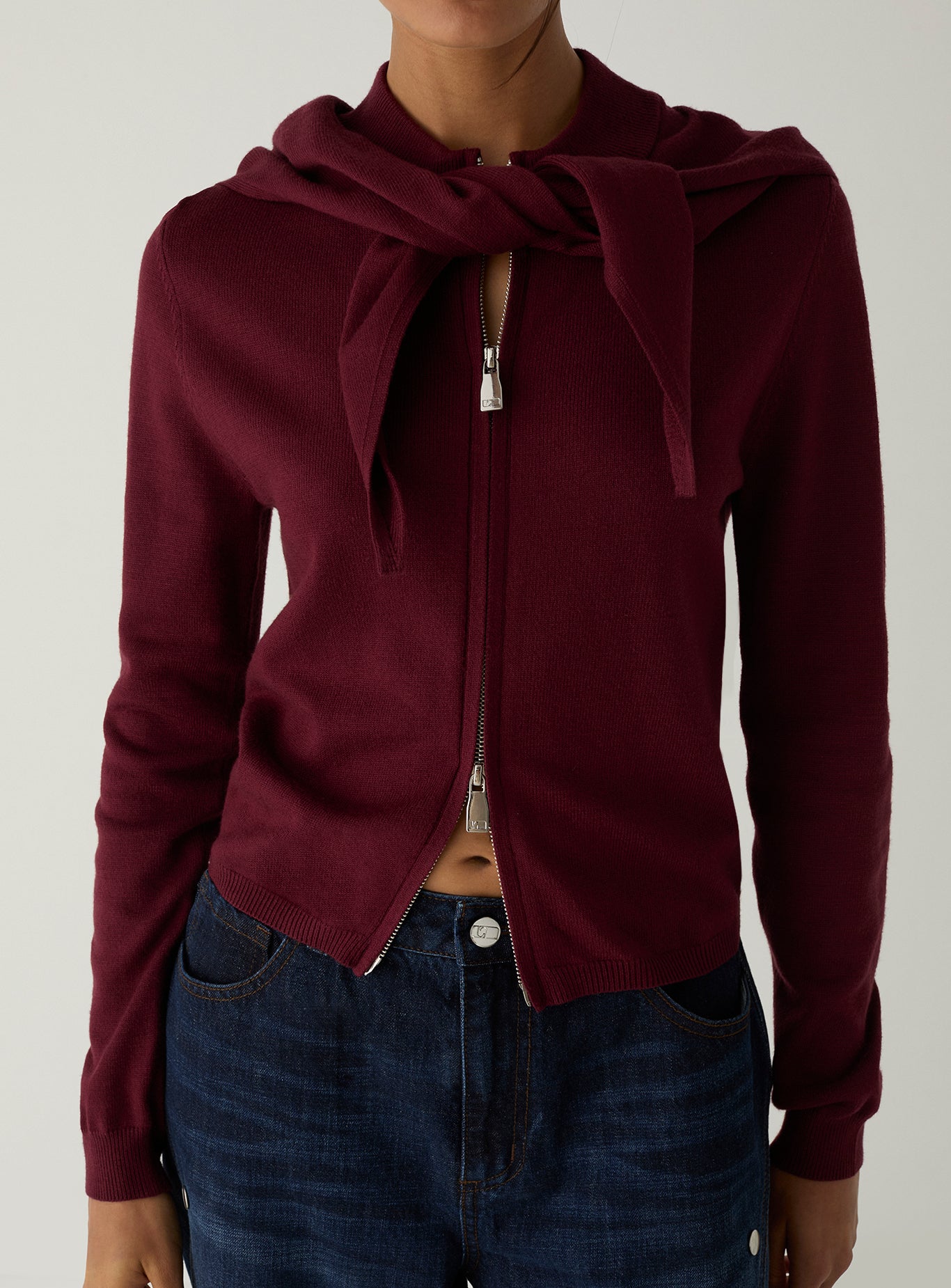 Frida zipper knit - Plum