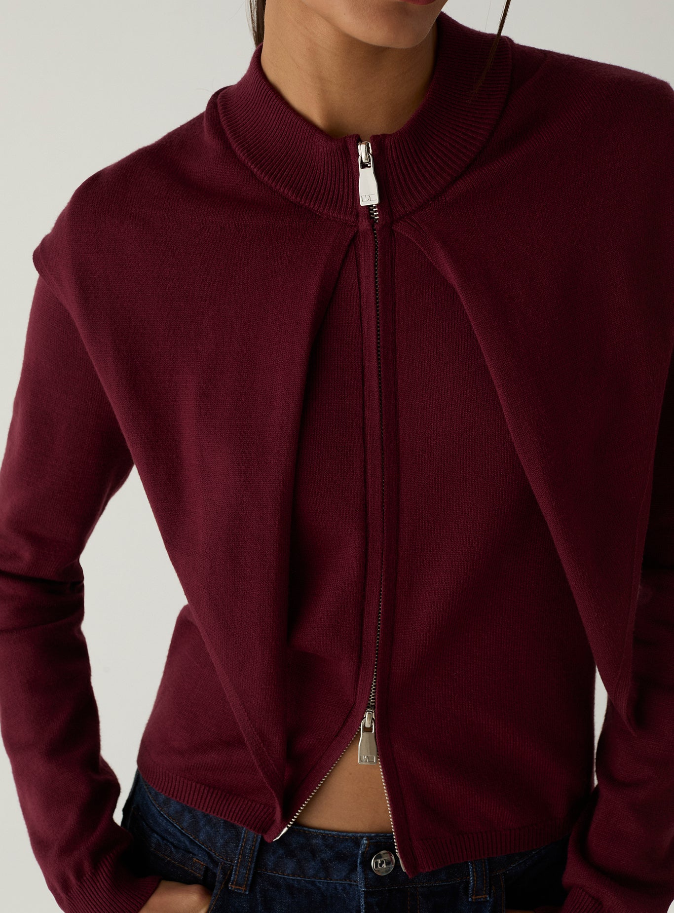 Frida zipper knit - Plum