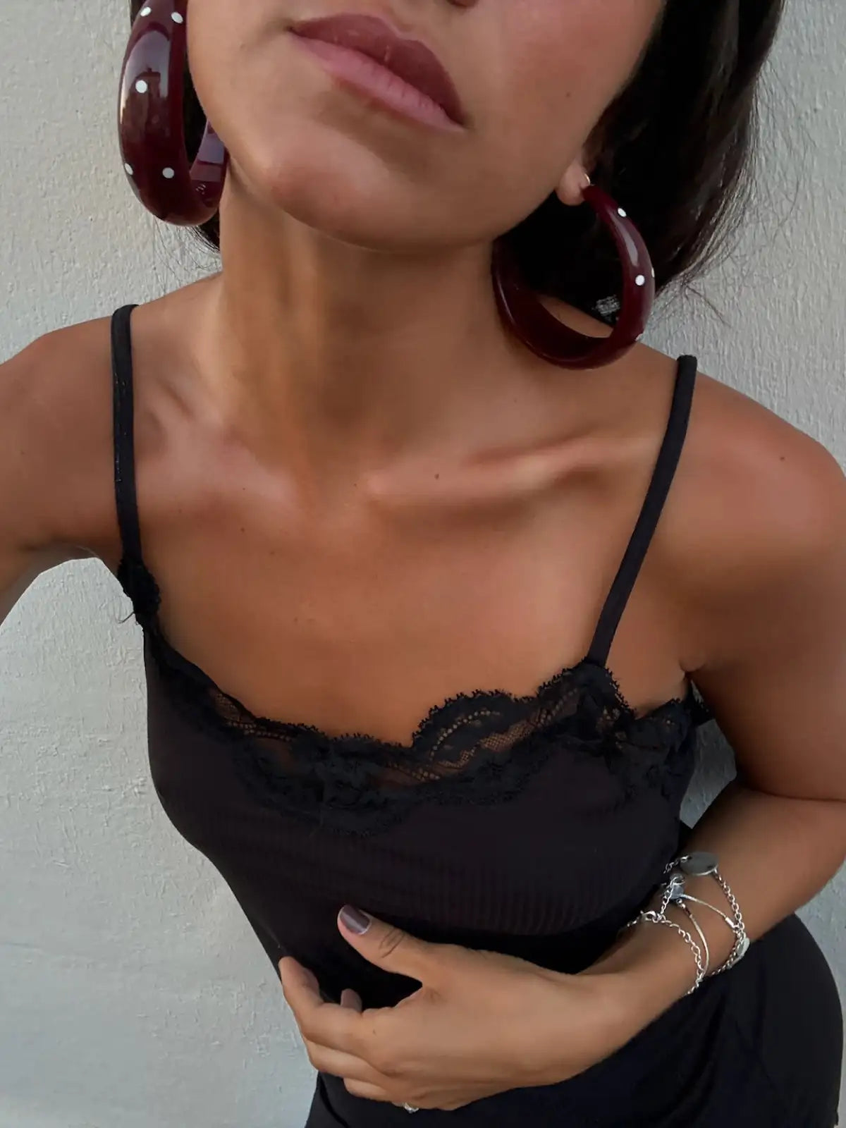 Mari Carmen garnet hoops