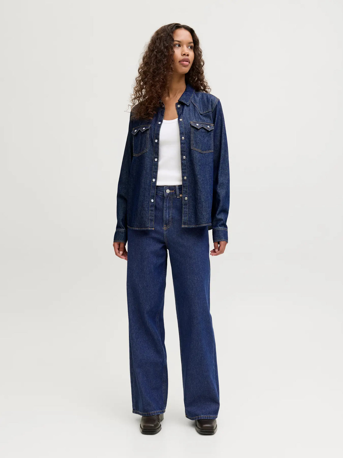 JXTOKYO WIDE HW DENIM MR6001 - DARK BLUE