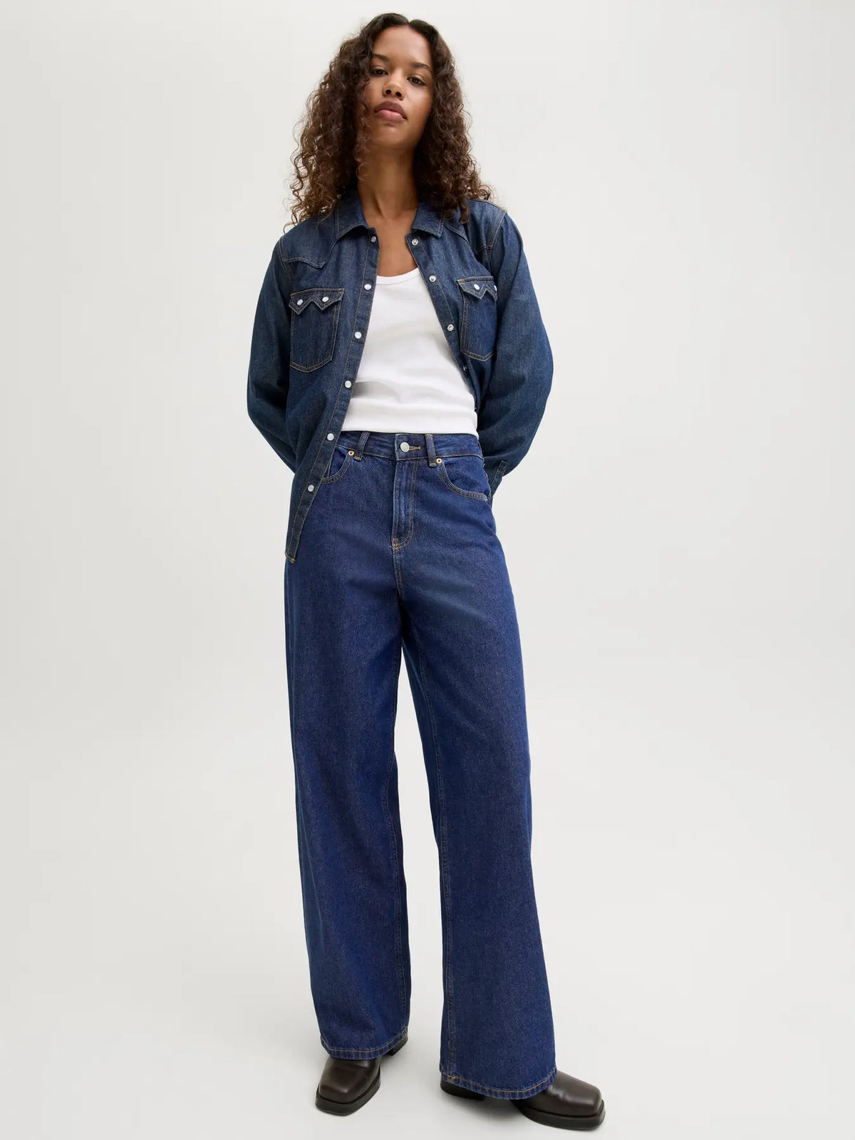 JXTOKYO WIDE HW DENIM MR6001 - DARK BLUE