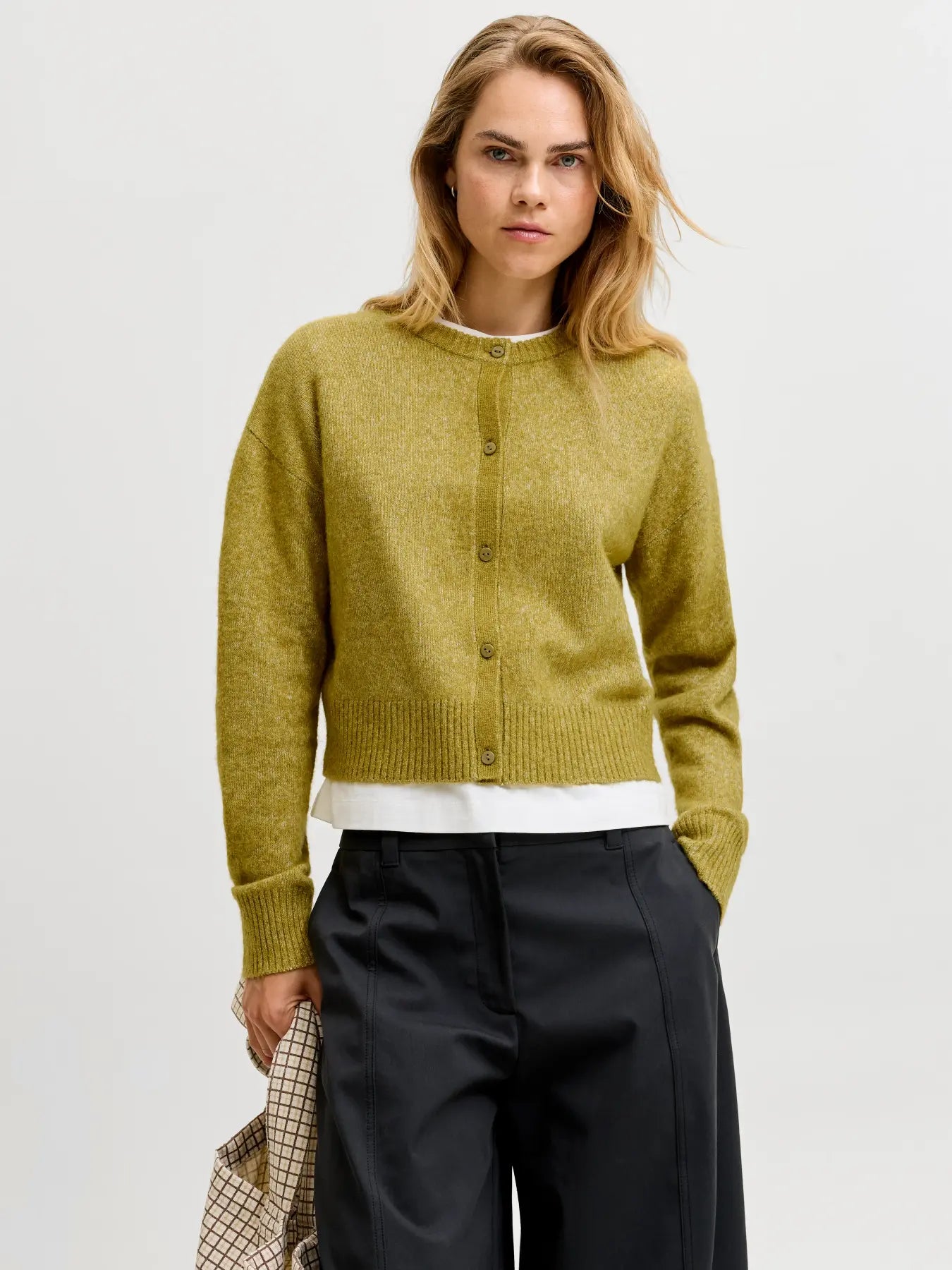 JXNATALIE CARDIGAN KNIT - GREEN MOSS