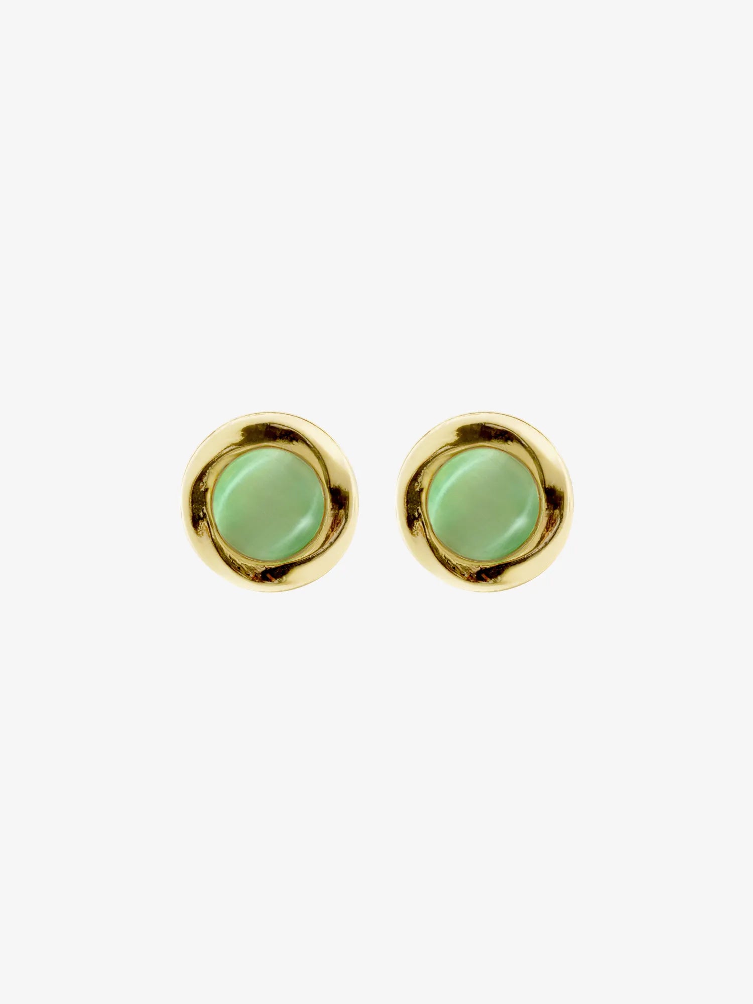 Green dot earrings - Green