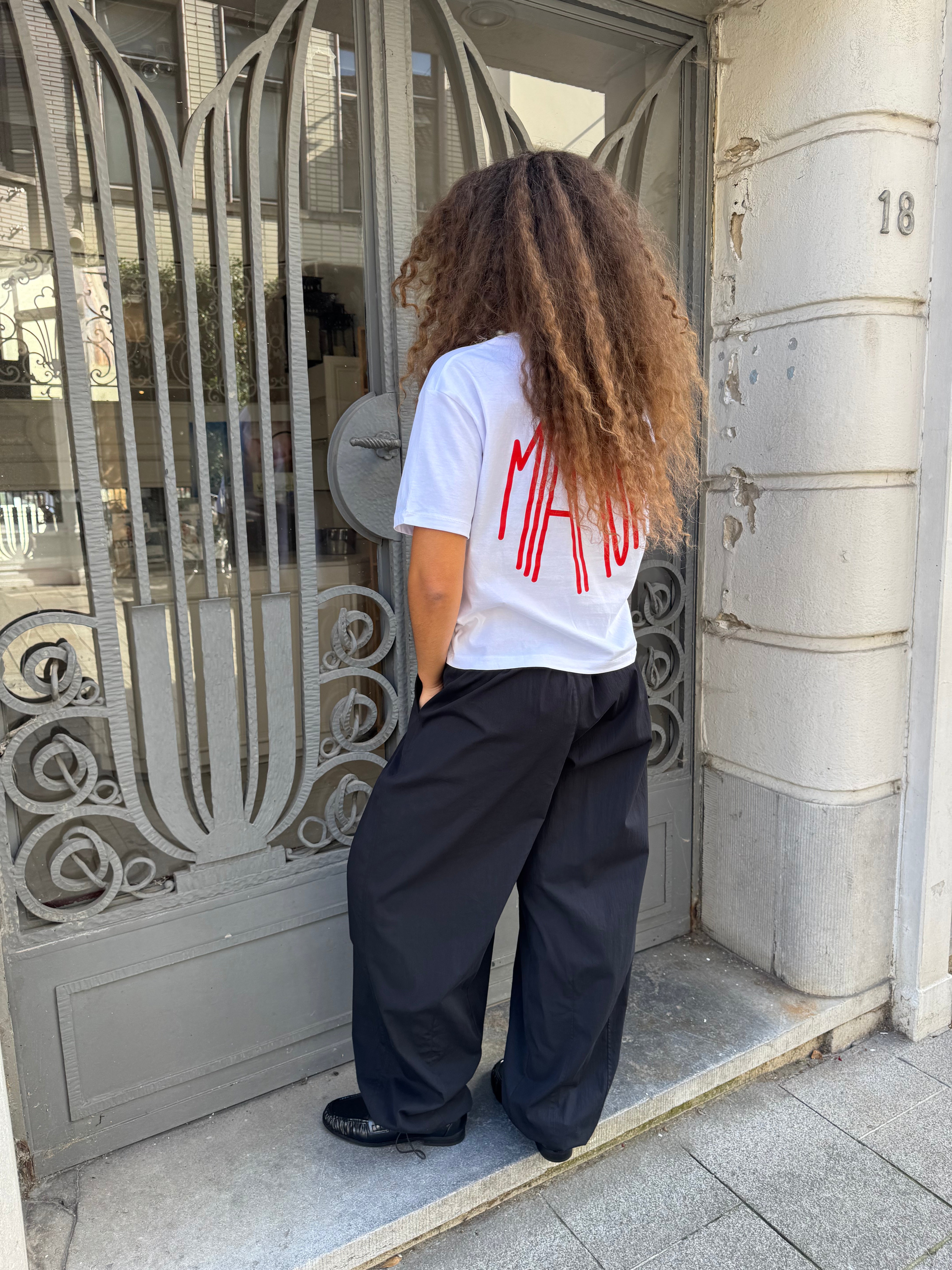 Miamor Women’s Box Tee – White / Red